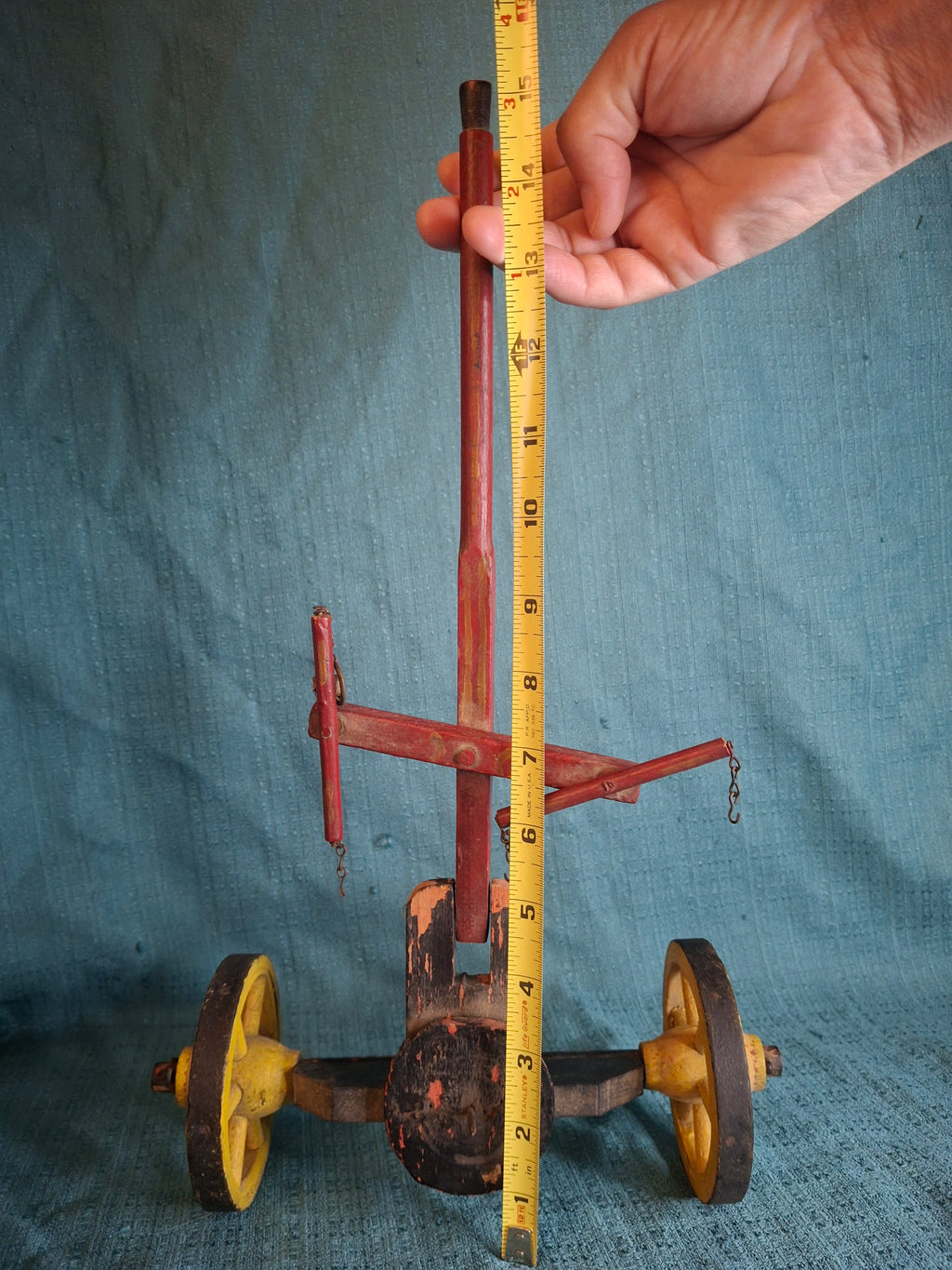 Antique Wooden Horse Drawn Wagon Toy c 1905 Converse Best Family Flour Large