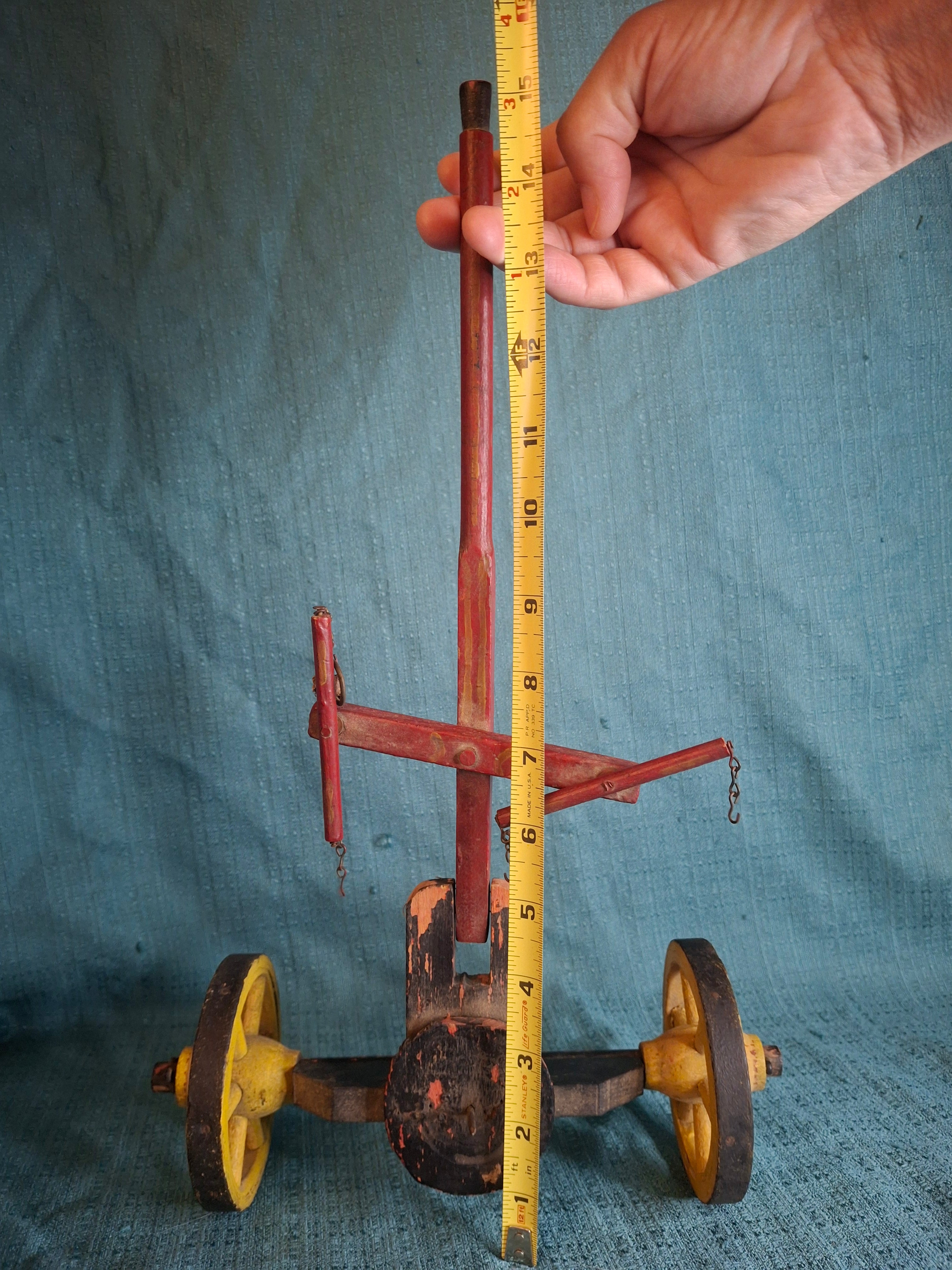 Antique Wooden Horse Drawn Wagon Toy c 1905 Converse Best Family Flour Large