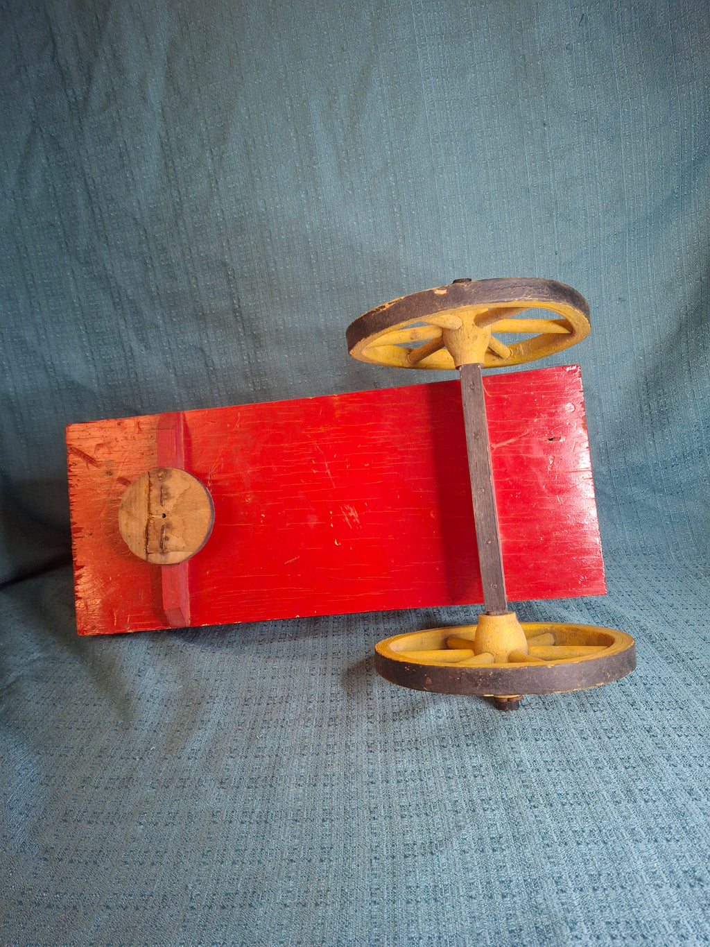 Antique Wooden Horse Drawn Wagon Toy c 1905 Converse Best Family Flour Large