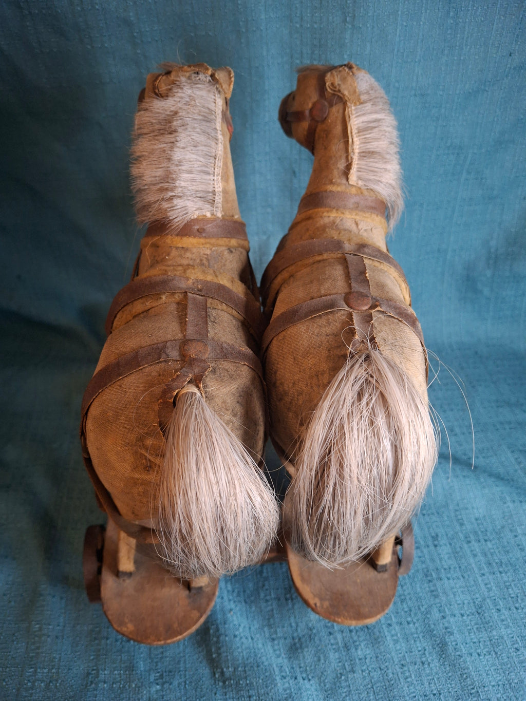 Antique Wooden Horse Drawn Wagon Toy c 1905 Converse Best Family Flour Large