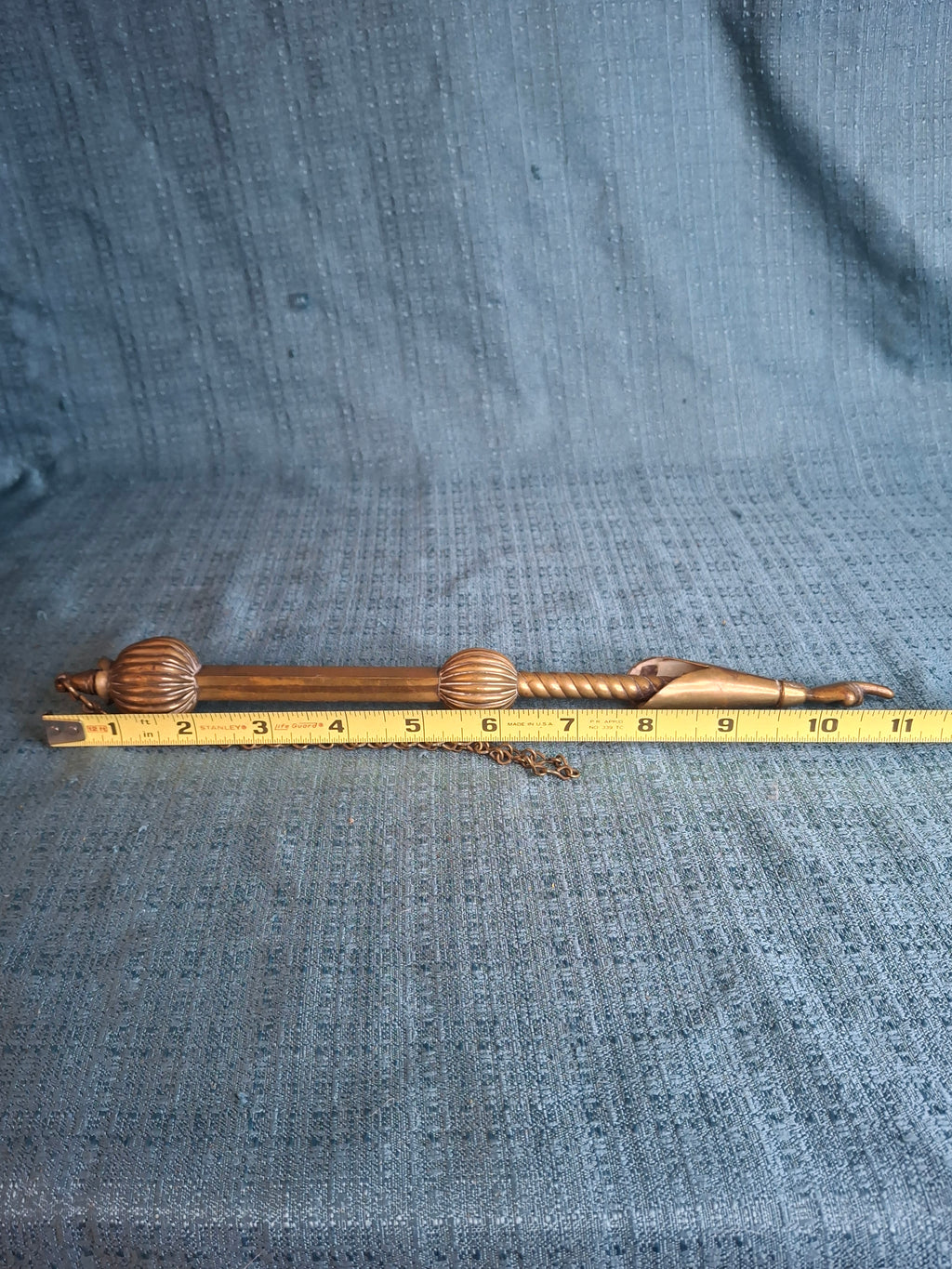 MUSEUM QUALITY Antique Brass Torah Pointer Heavy 141g Yad 19th Century European Judaica