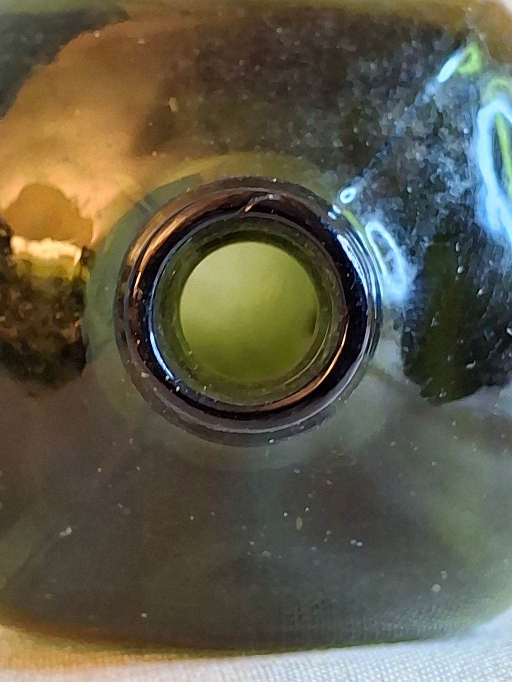 Antique Olive Green Case Gin Bottle, Tapered Square 19th Century Blown Glass 10"