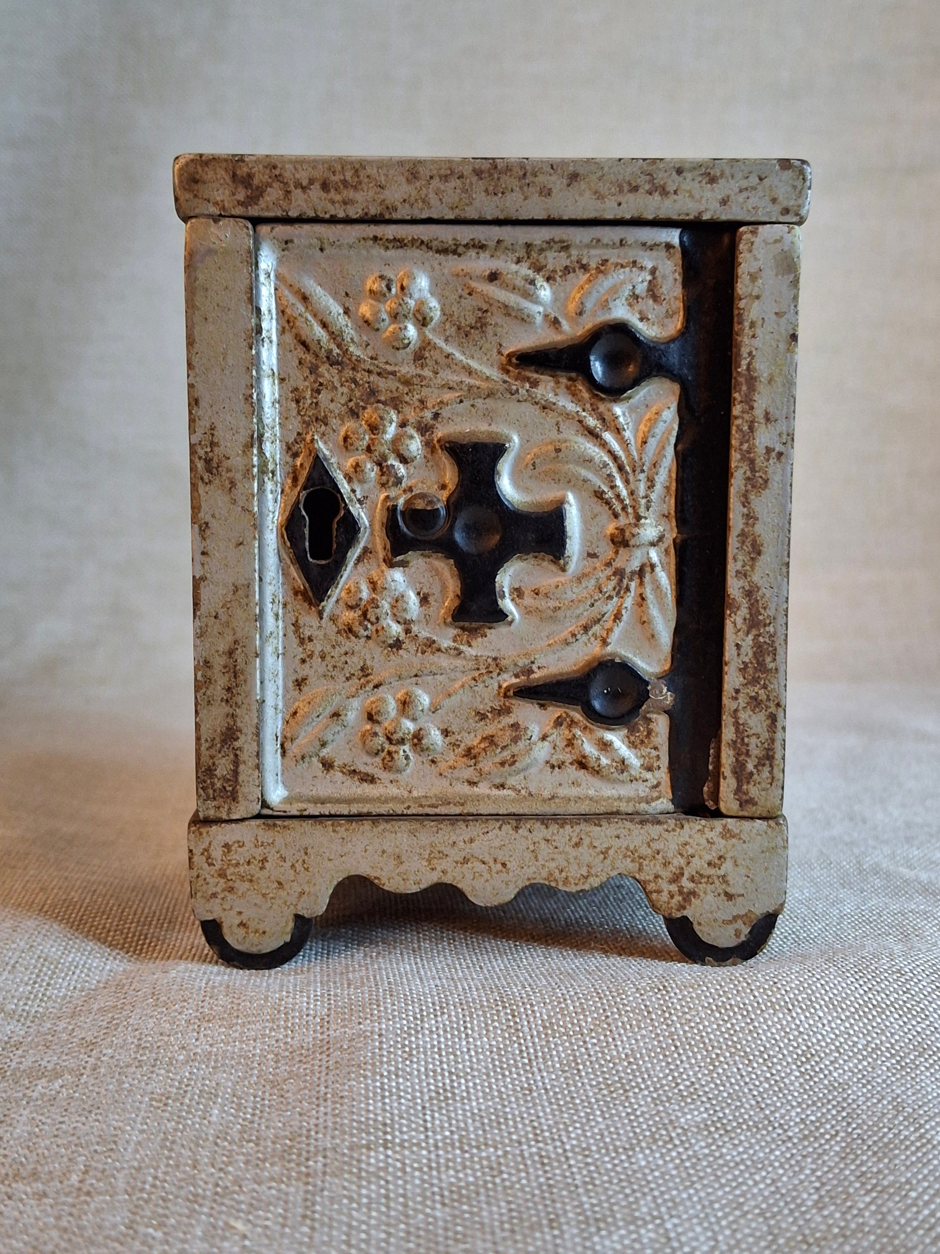 Antique J. & E. Stevens "Key Lock Safe" No. 50 Cast Iron Bank - Pat. 1897