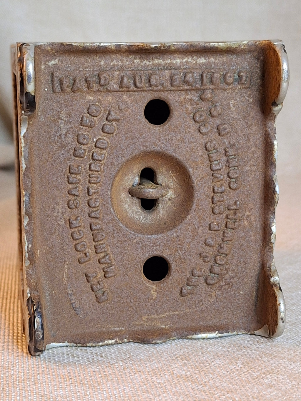 Antique J. & E. Stevens "Key Lock Safe" No. 50 Cast Iron Bank - Pat. 1897