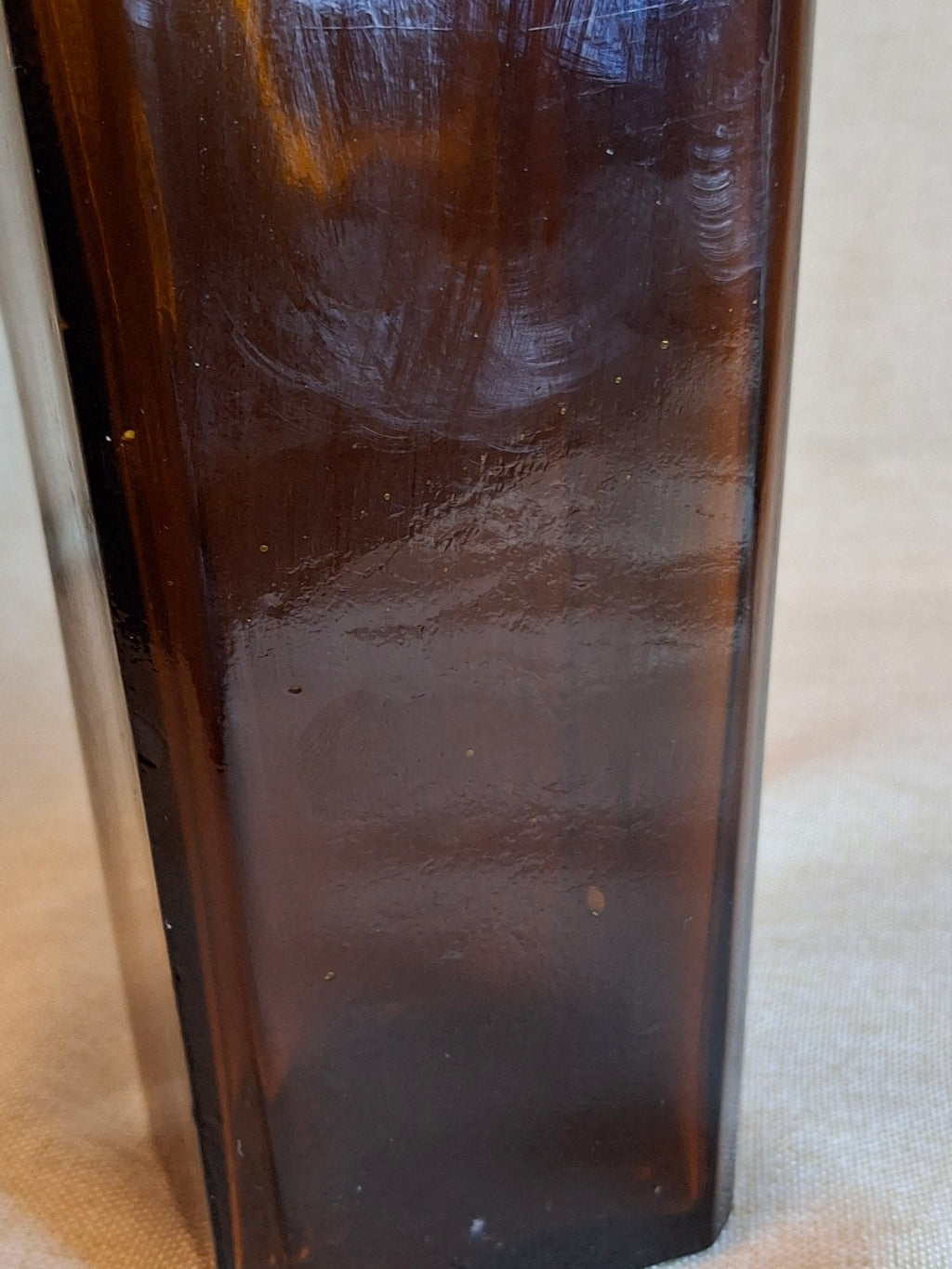 Antique Amber Case Gin Bottle 1880s Tapered Square Aromatic Schnapps Blank 9"