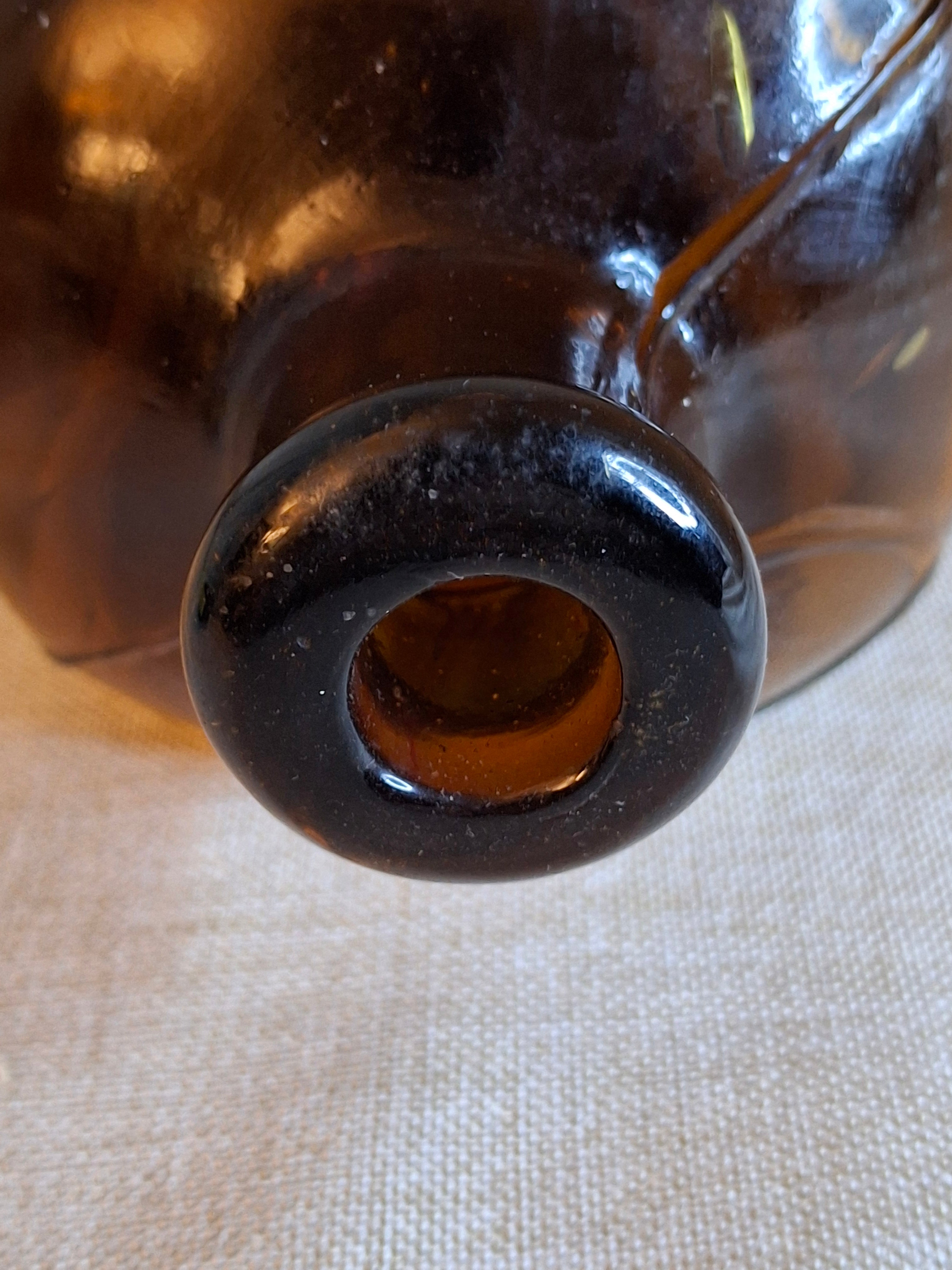 Antique Amber Case Gin Bottle 1880s Tapered Square Aromatic Schnapps Blank 9"