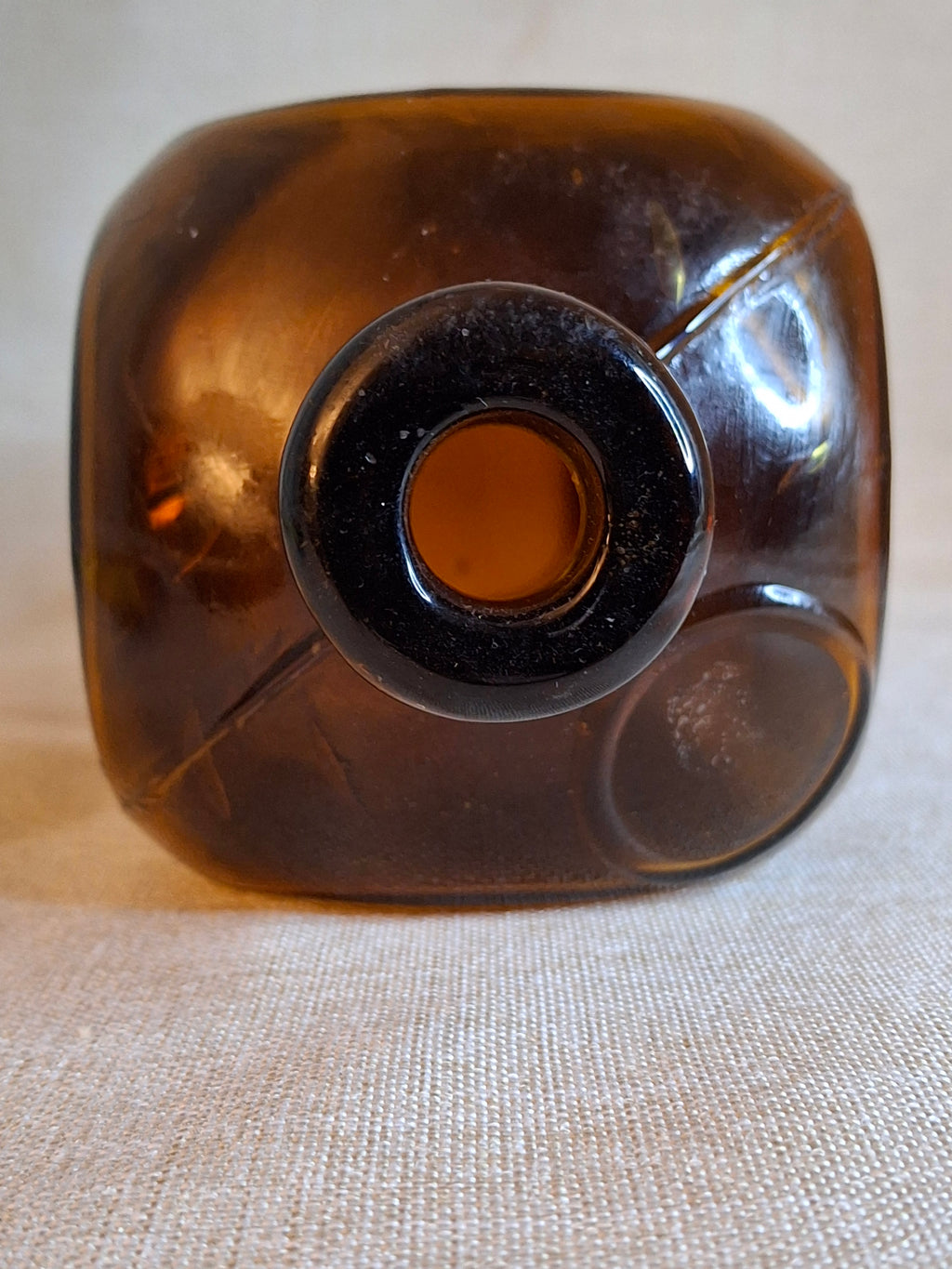 Antique Amber Case Gin Bottle 1880s Tapered Square Aromatic Schnapps Blank 9"