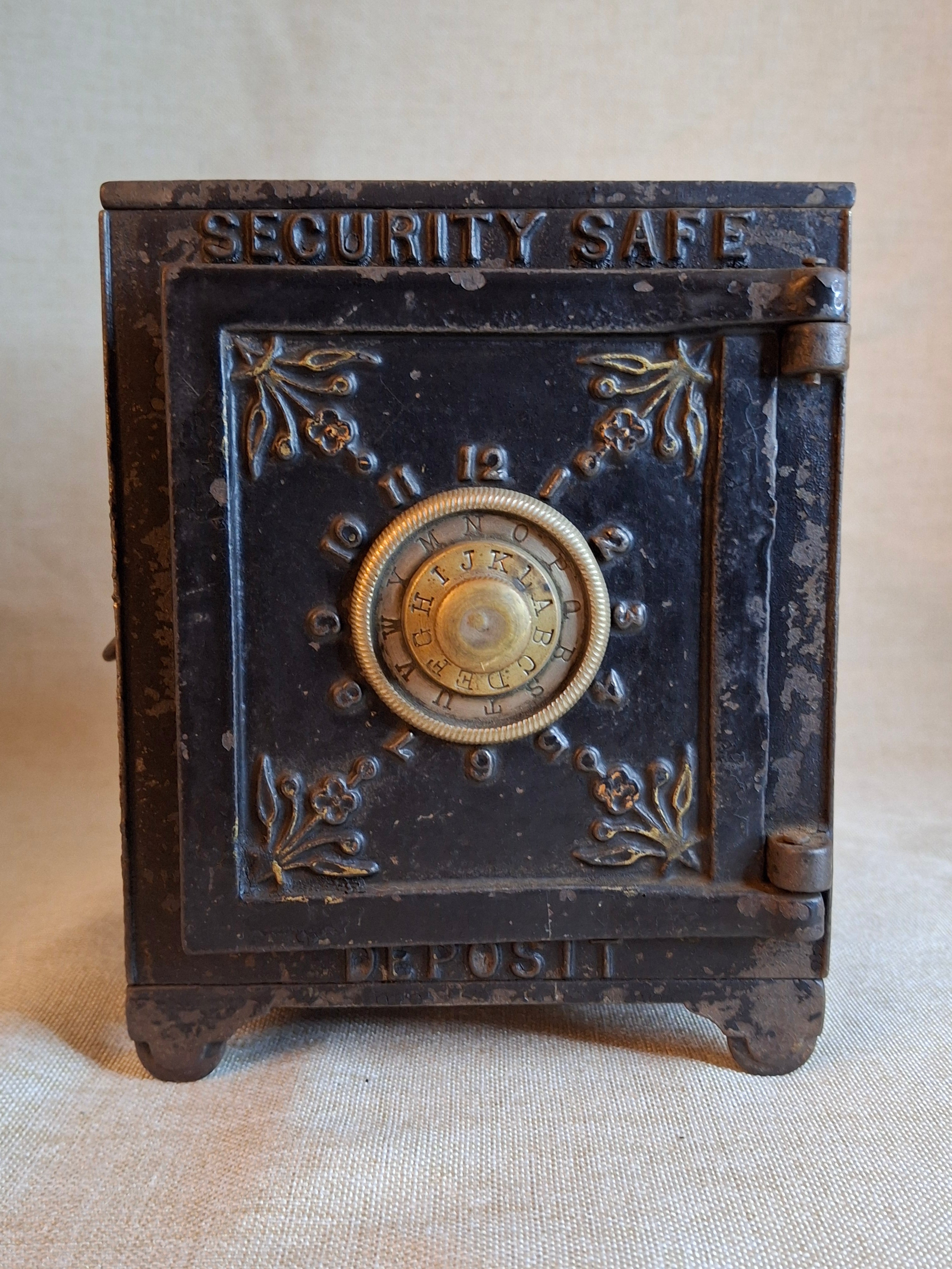 Antique Cast Iron SECURITY SAFE DEPOSIT Bank Triple Combination Drawers 1887 Pat