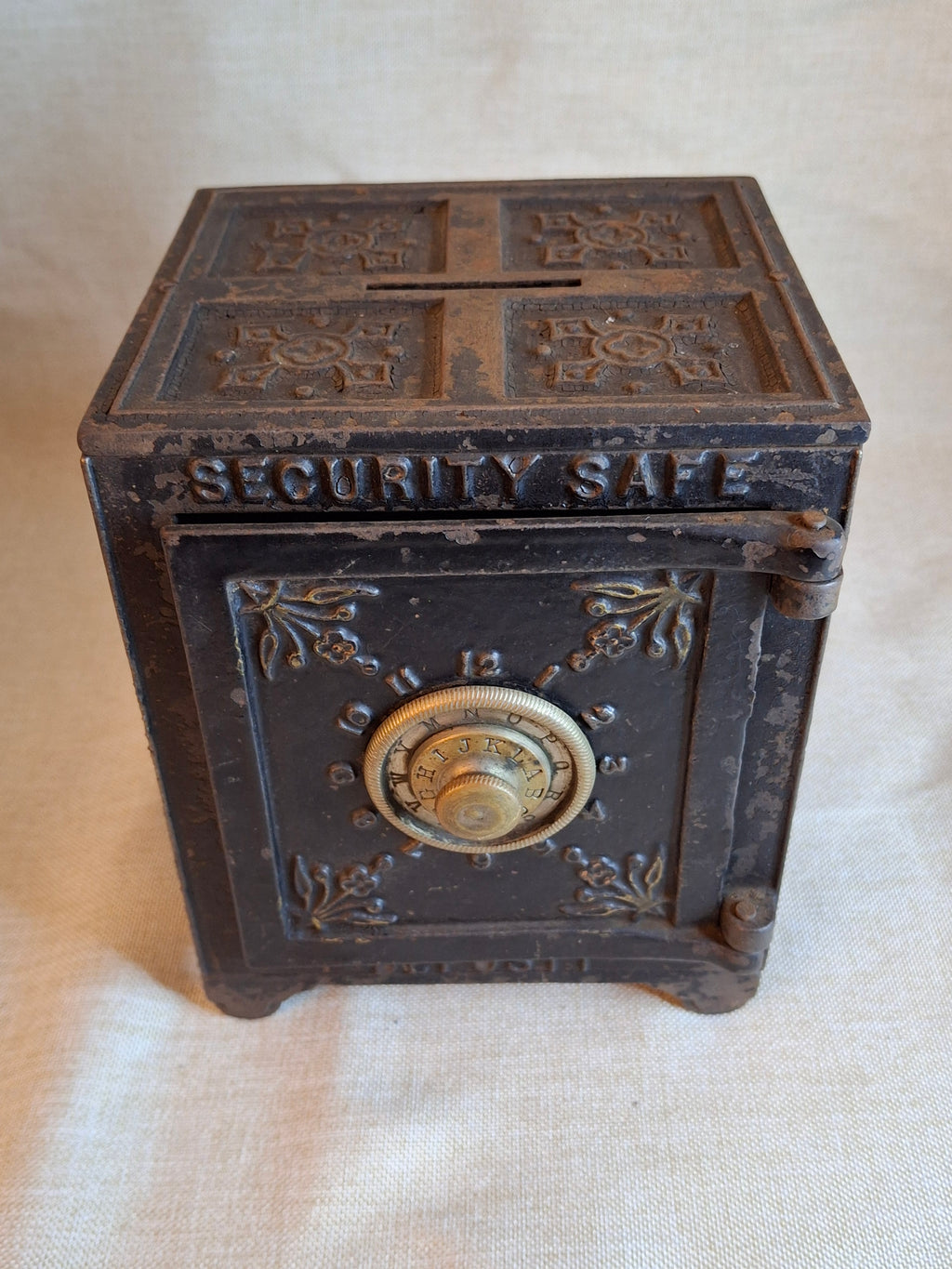Antique Cast Iron SECURITY SAFE DEPOSIT Bank Triple Combination Drawers 1887 Pat