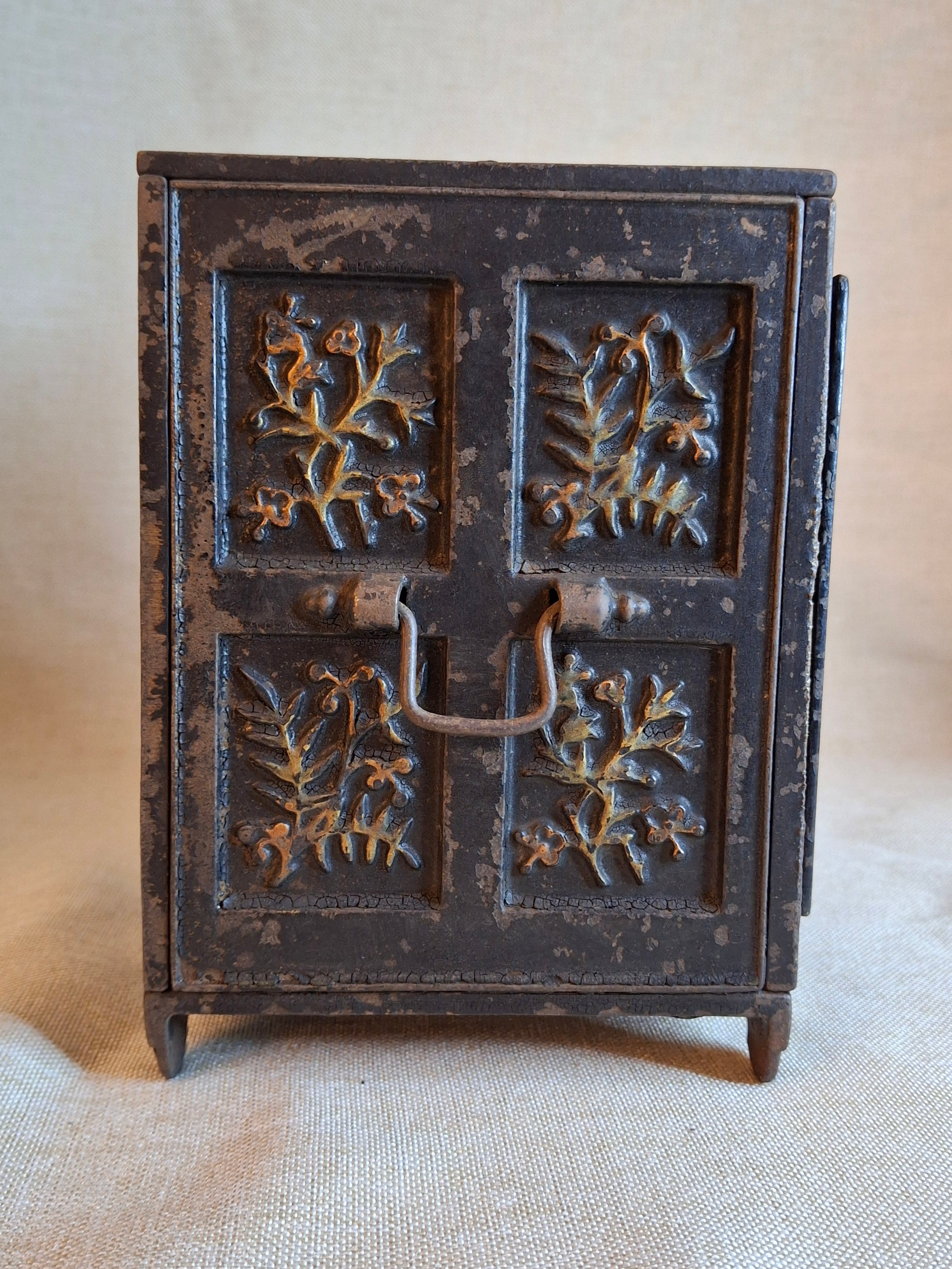 Antique Cast Iron SECURITY SAFE DEPOSIT Bank Triple Combination Drawers 1887 Pat