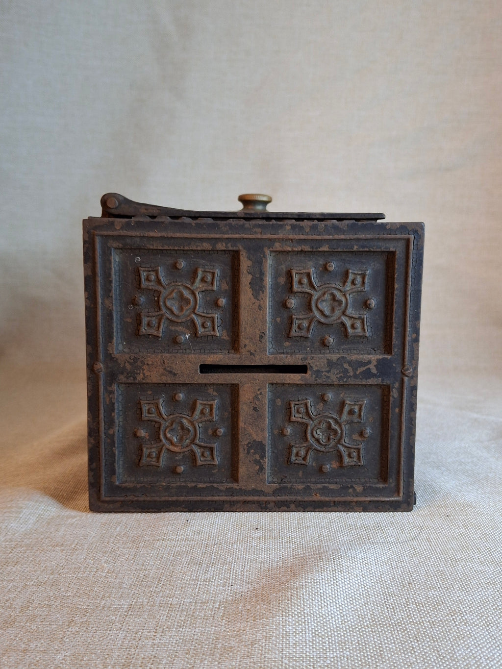 Antique Cast Iron SECURITY SAFE DEPOSIT Bank Triple Combination Drawers 1887 Pat