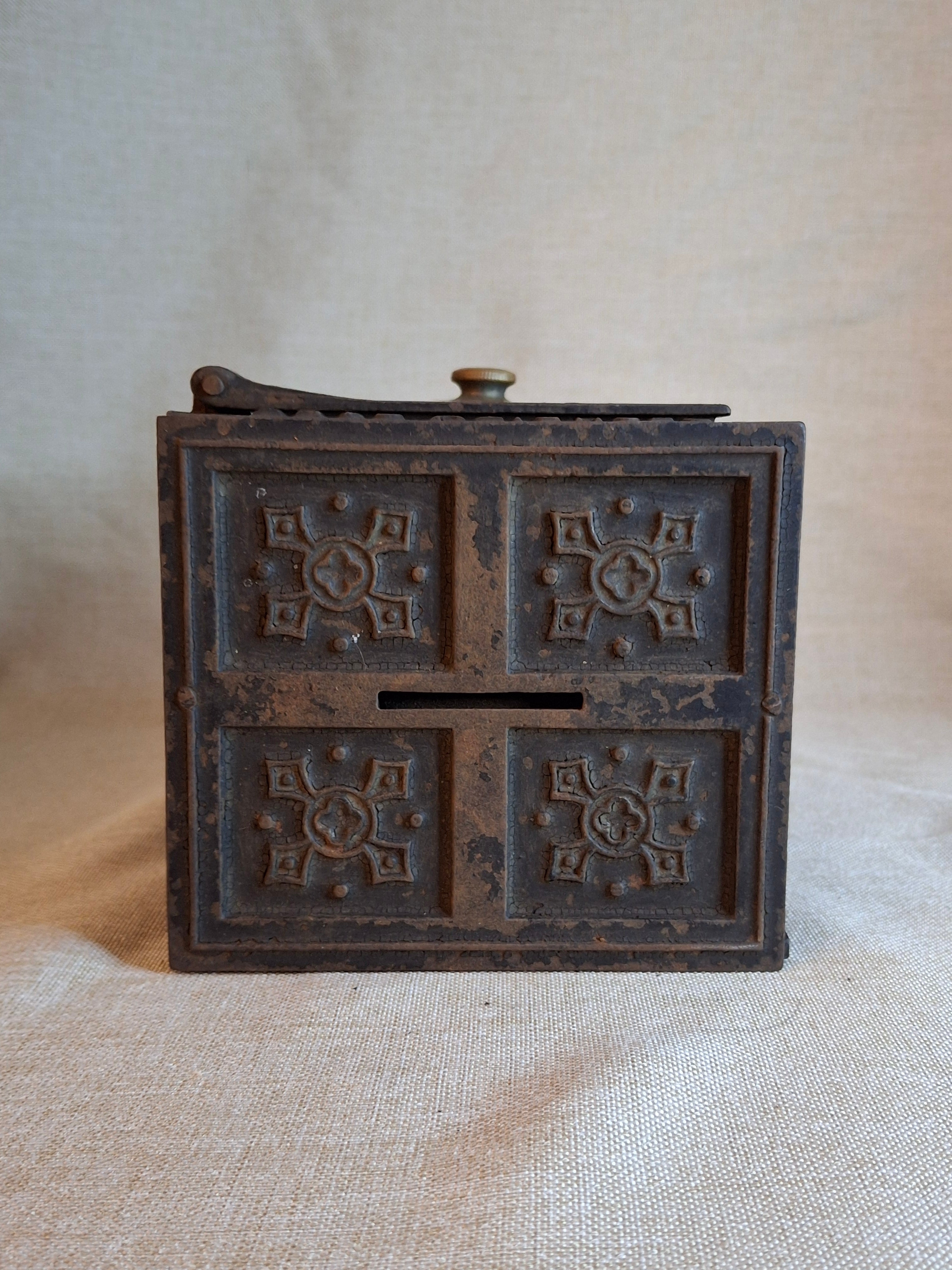 Antique Cast Iron SECURITY SAFE DEPOSIT Bank Triple Combination Drawers 1887 Pat