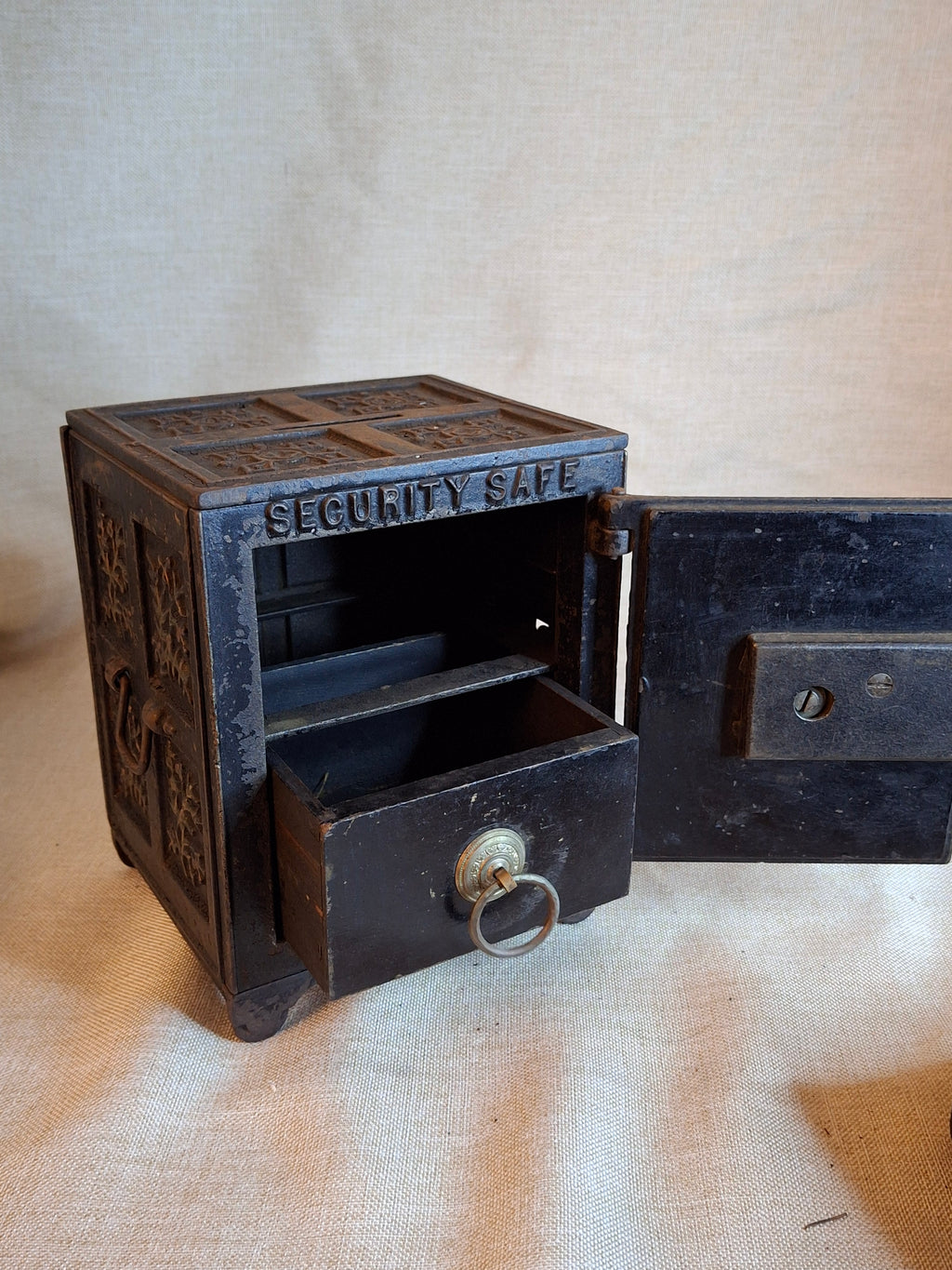 Antique Cast Iron SECURITY SAFE DEPOSIT Bank Triple Combination Drawers 1887 Pat