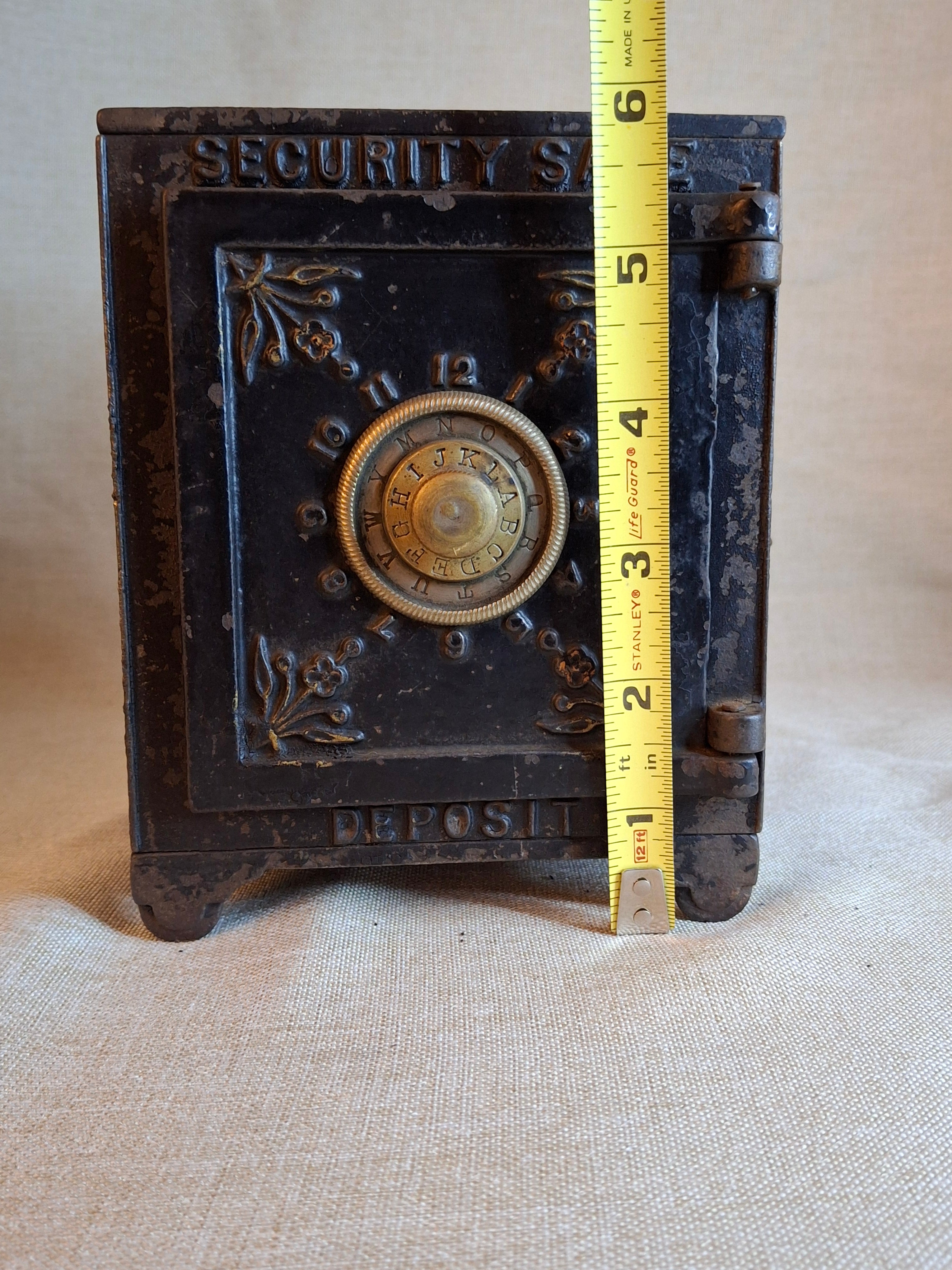 Antique Cast Iron SECURITY SAFE DEPOSIT Bank Triple Combination Drawers 1887 Pat