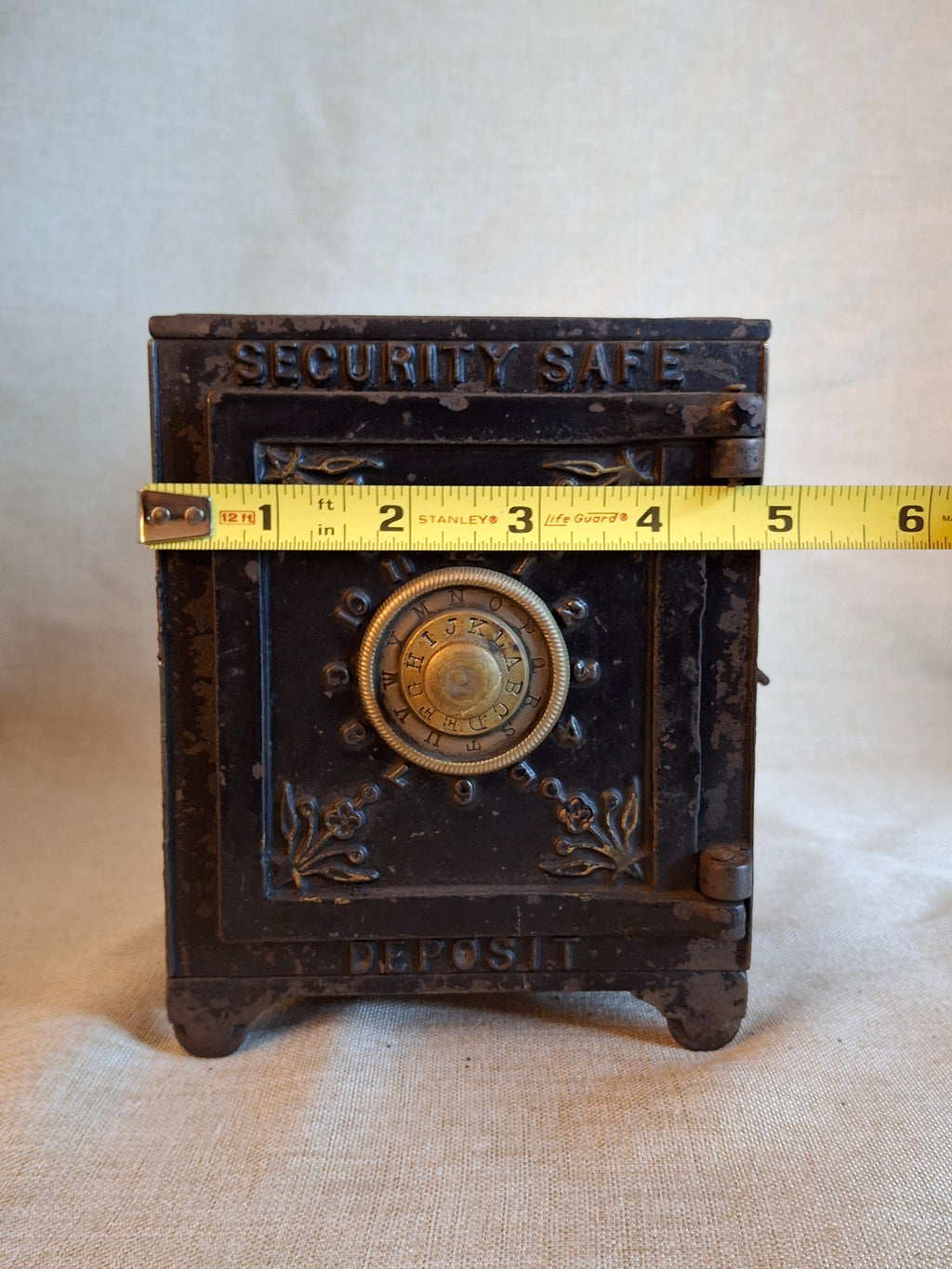 Antique Cast Iron SECURITY SAFE DEPOSIT Bank Triple Combination Drawers 1887 Pat