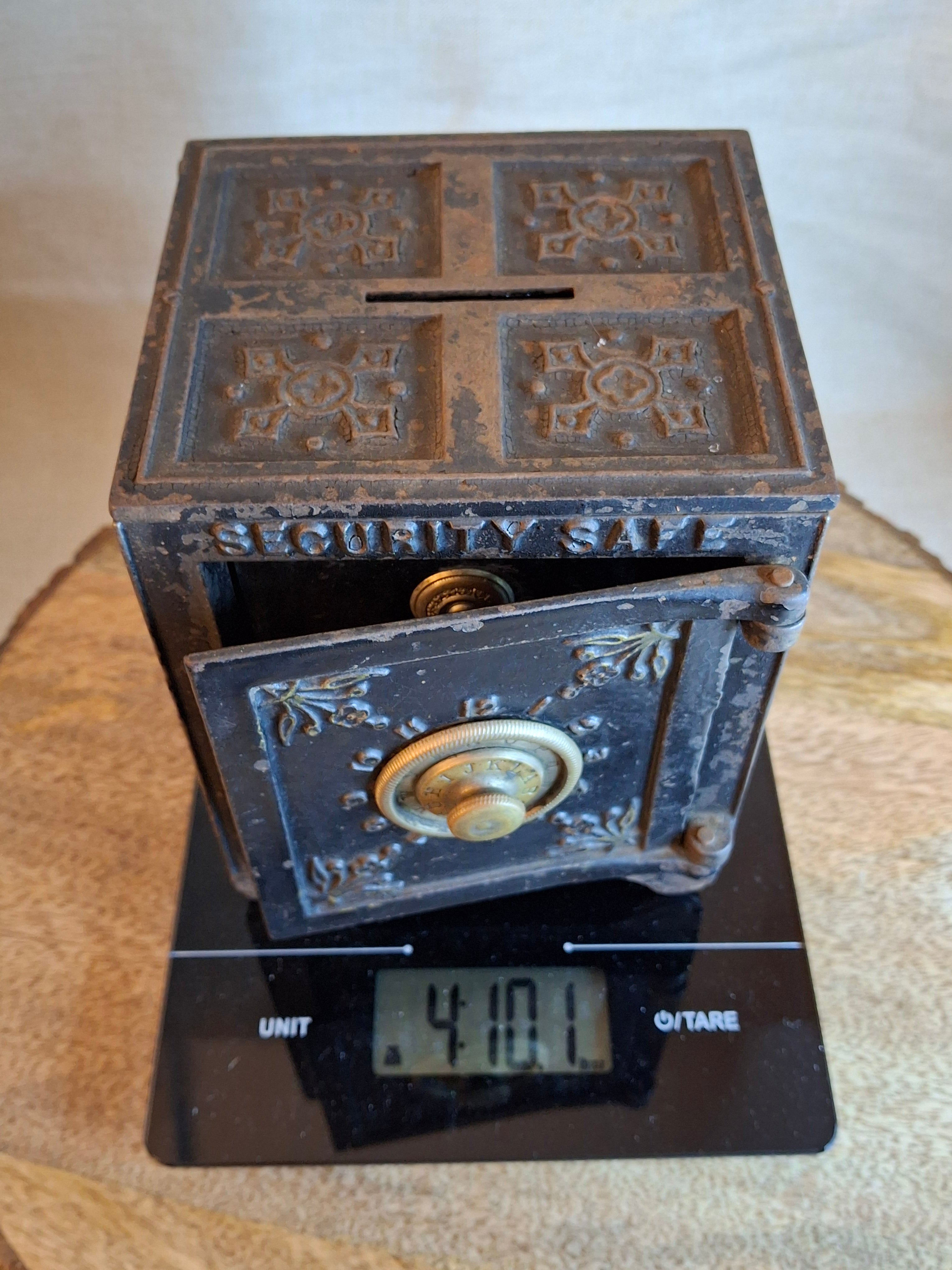 Antique Cast Iron SECURITY SAFE DEPOSIT Bank Triple Combination Drawers 1887 Pat