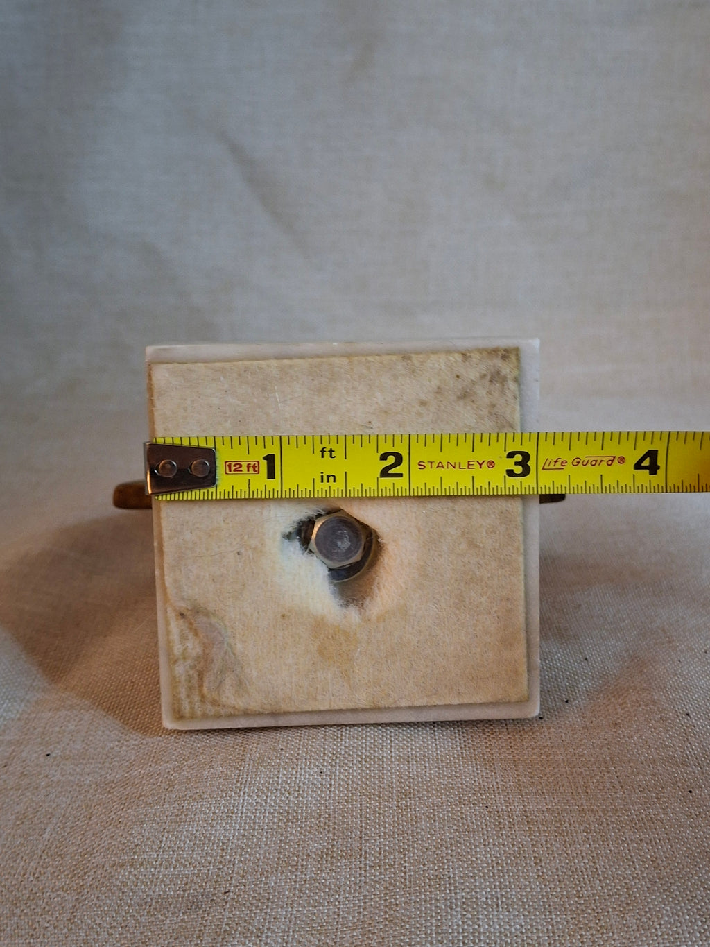 Vintage Israeli Brass Star of David Sculpture with Hebrew "Tzion" on Marble Base