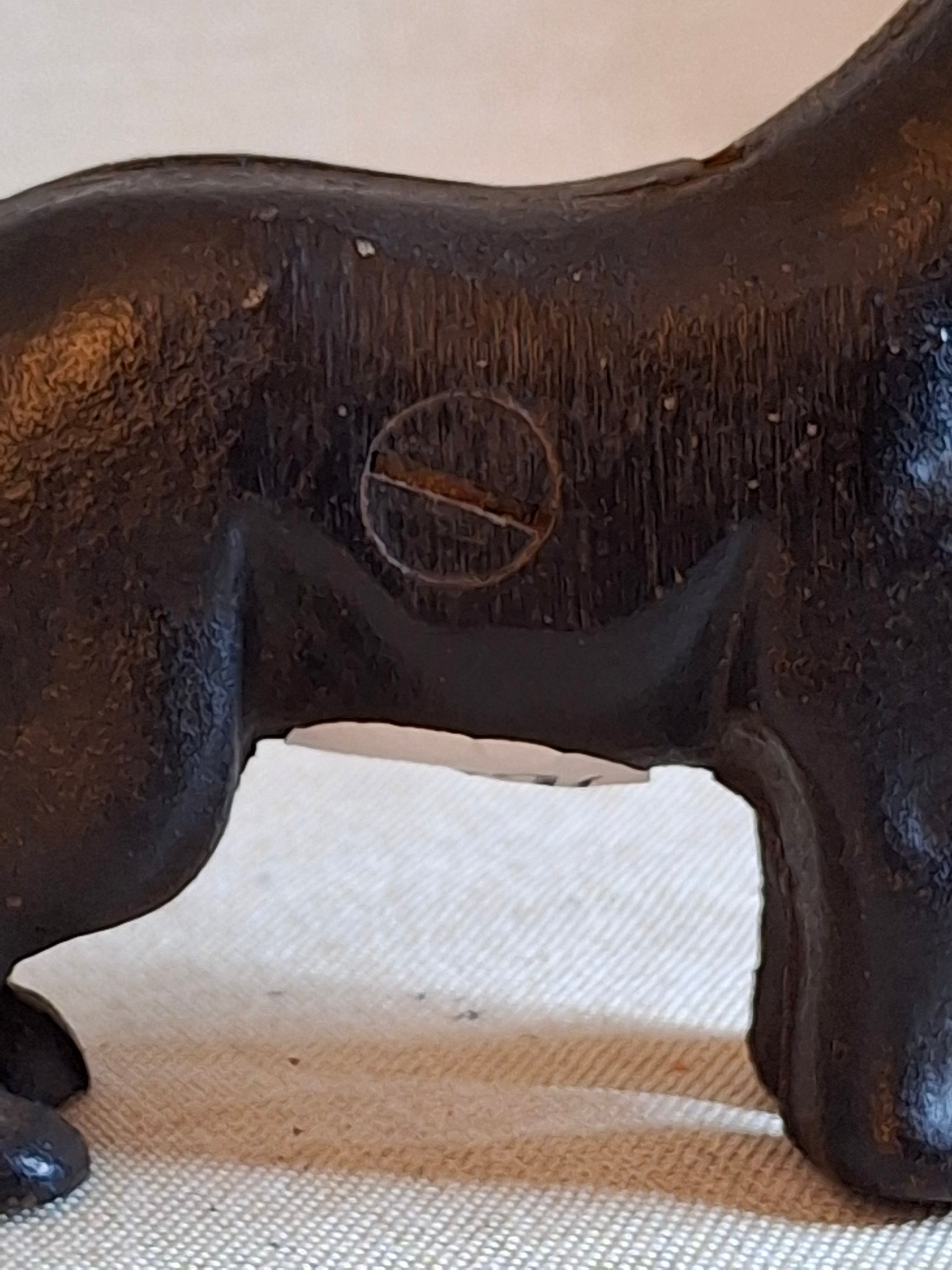 Antique Victorian Cast Iron Figural Dog Nutcracker – Original Heavyweight Mechanical Lever