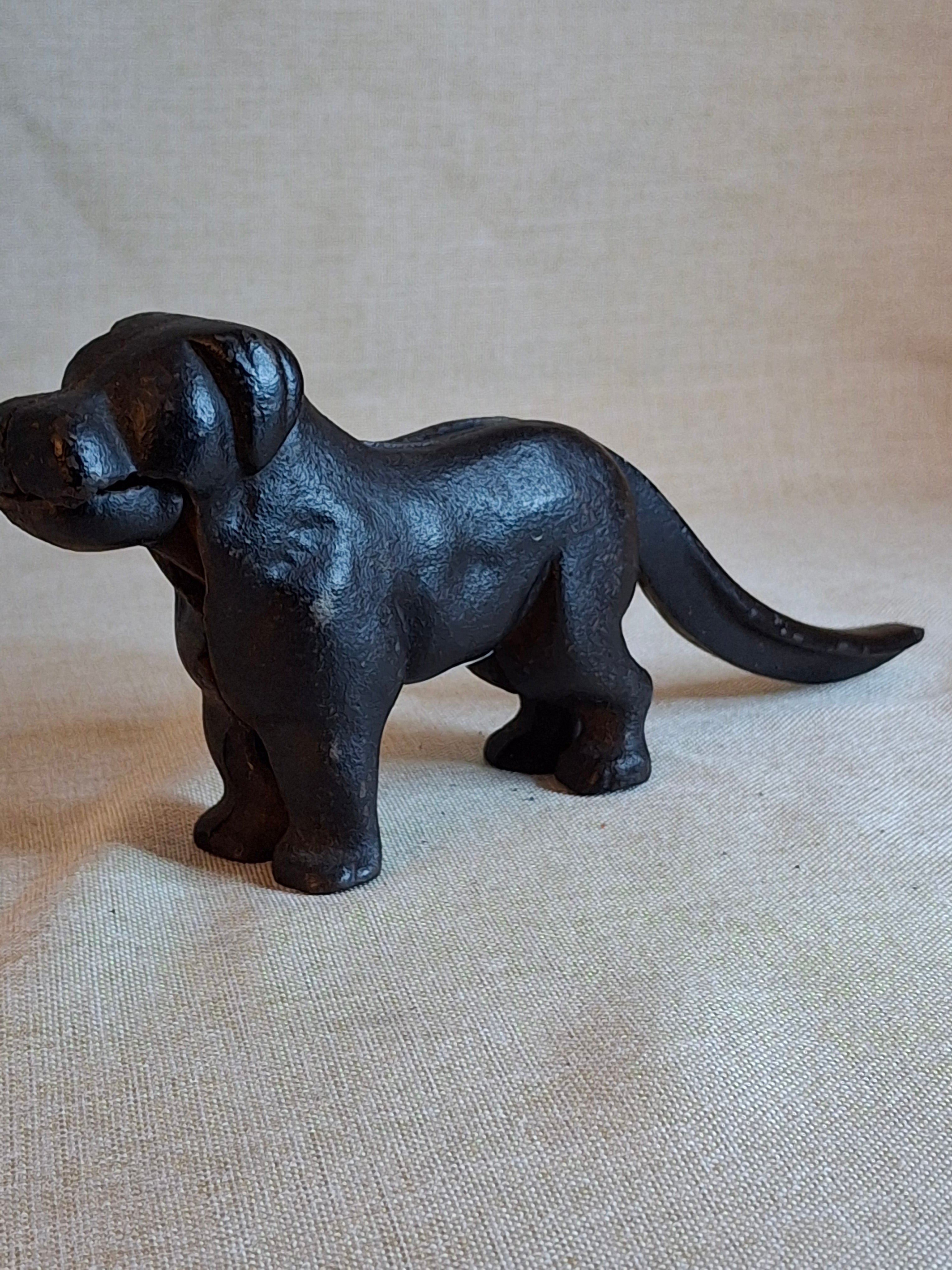 Antique Victorian Cast Iron Figural Dog Nutcracker – Original Heavyweight Mechanical Lever