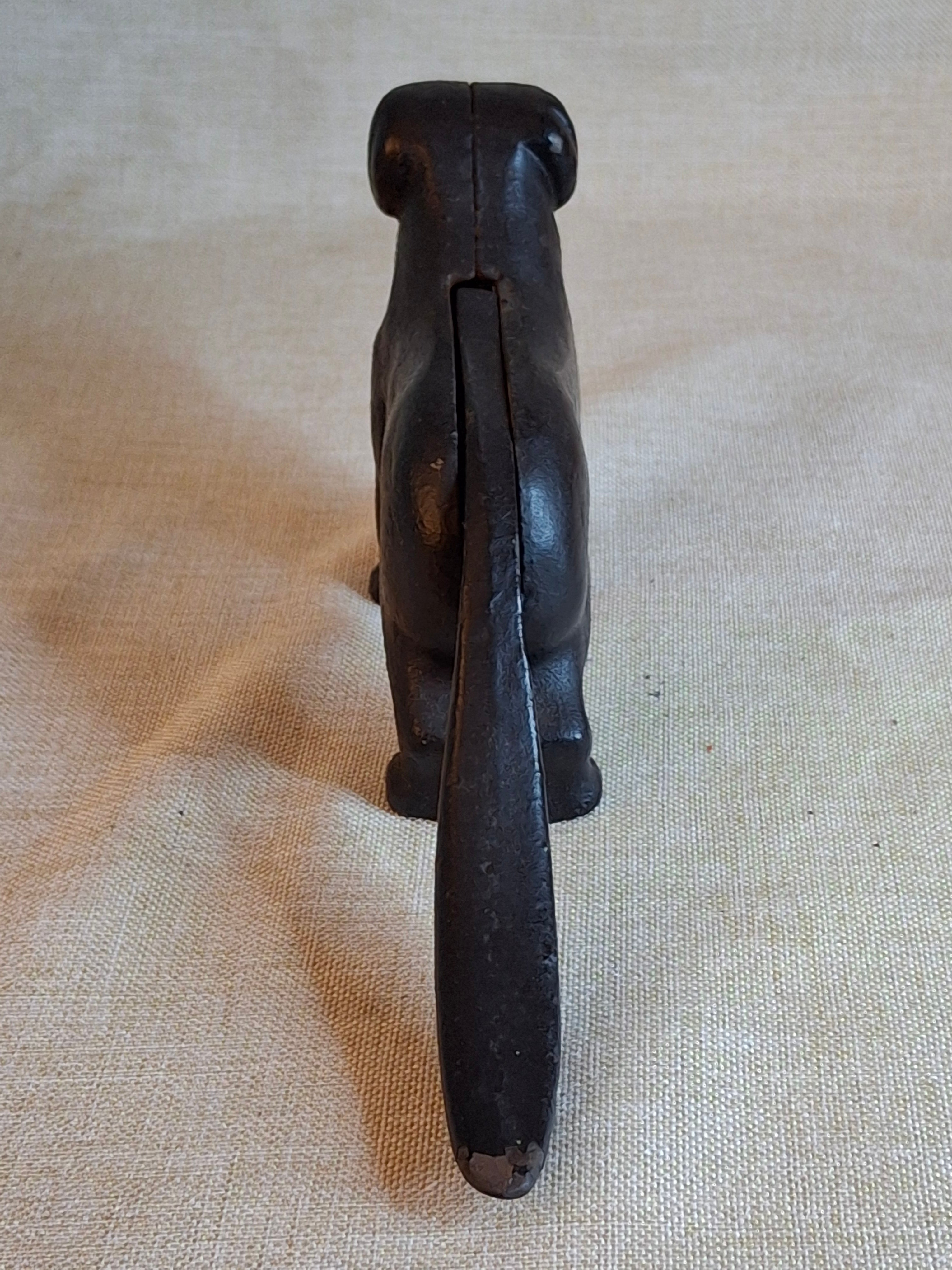 Antique Victorian Cast Iron Figural Dog Nutcracker – Original Heavyweight Mechanical Lever