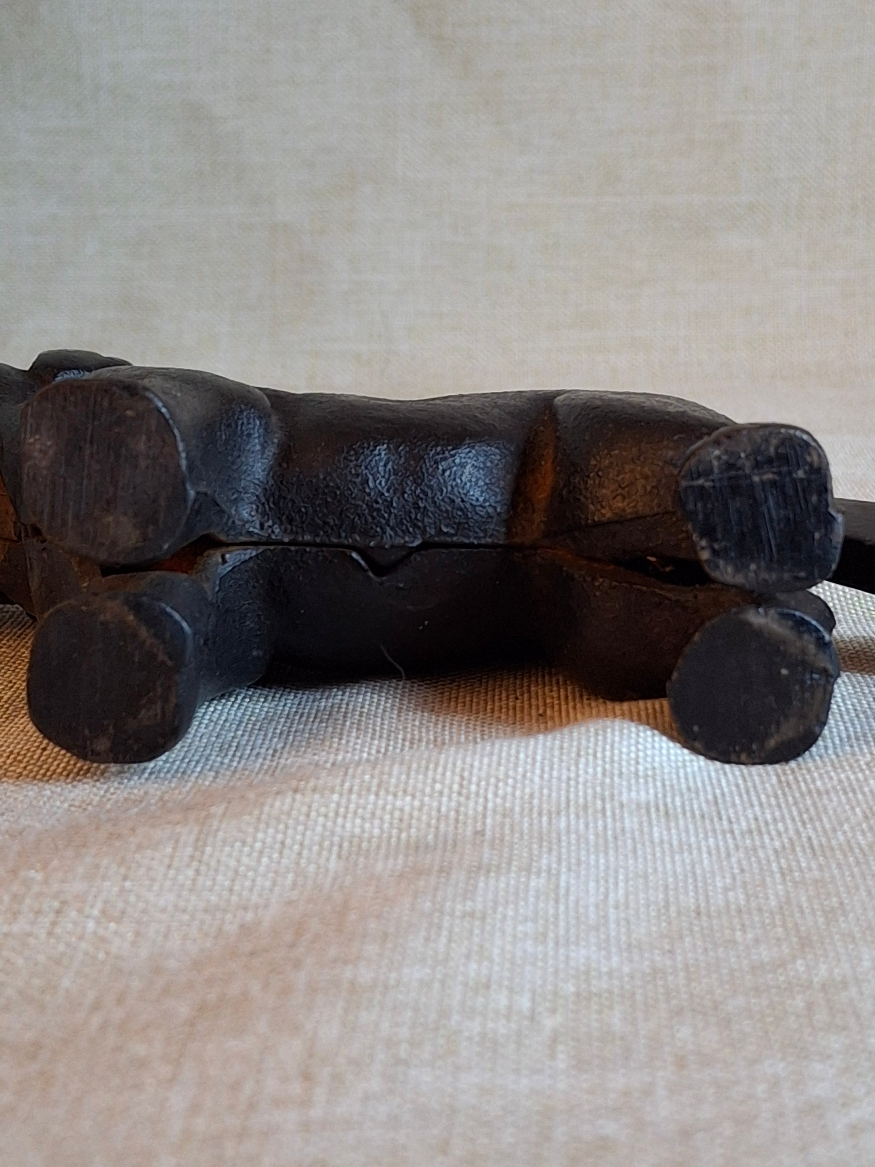 Antique Victorian Cast Iron Figural Dog Nutcracker – Original Heavyweight Mechanical Lever
