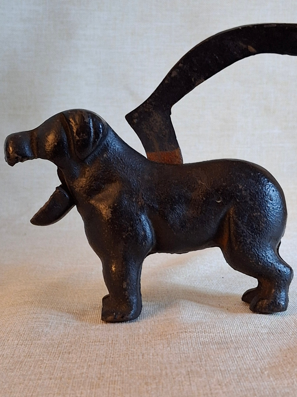Antique Victorian Cast Iron Figural Dog Nutcracker – Original Heavyweight Mechanical Lever
