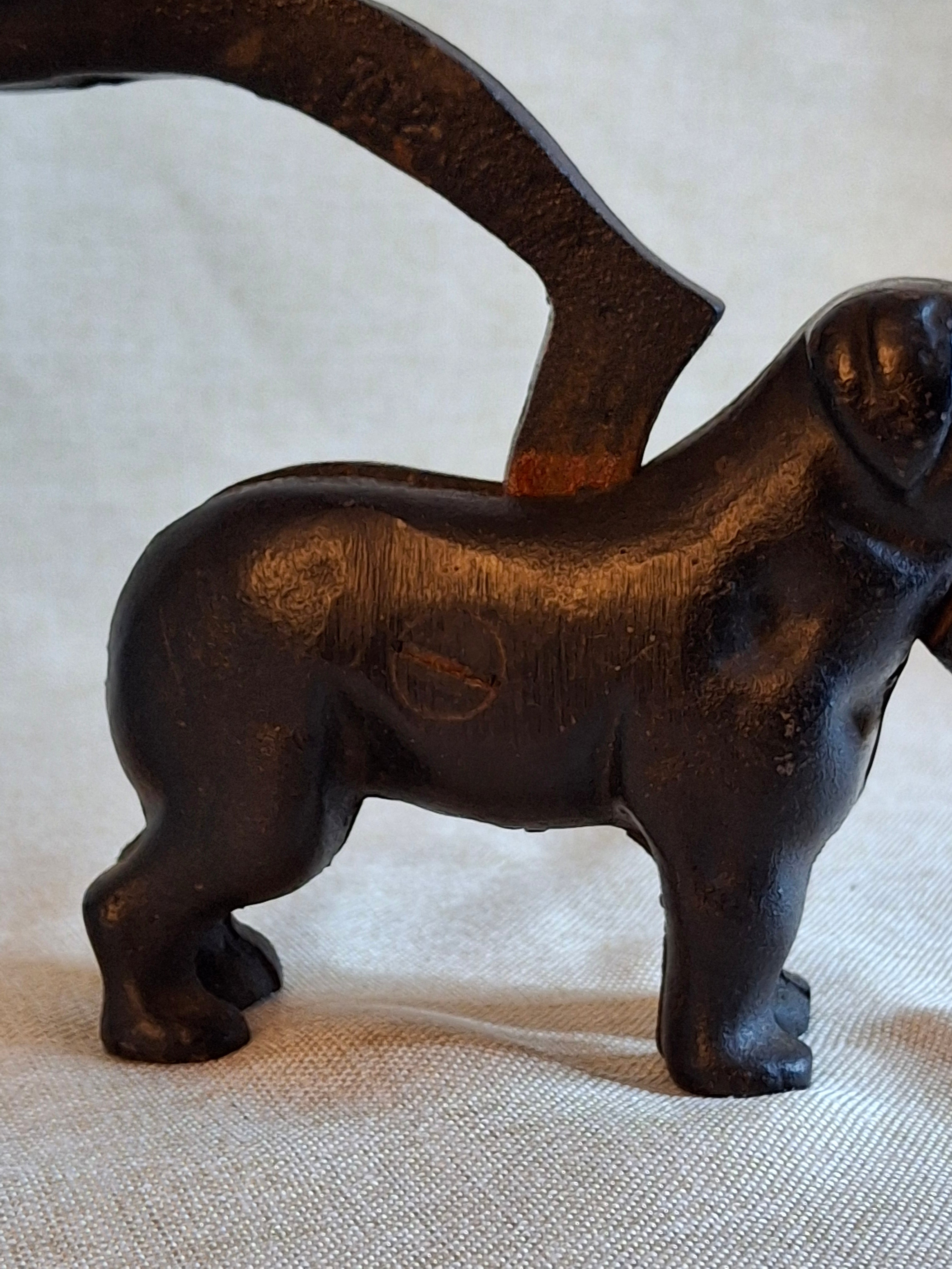 Antique Victorian Cast Iron Figural Dog Nutcracker – Original Heavyweight Mechanical Lever