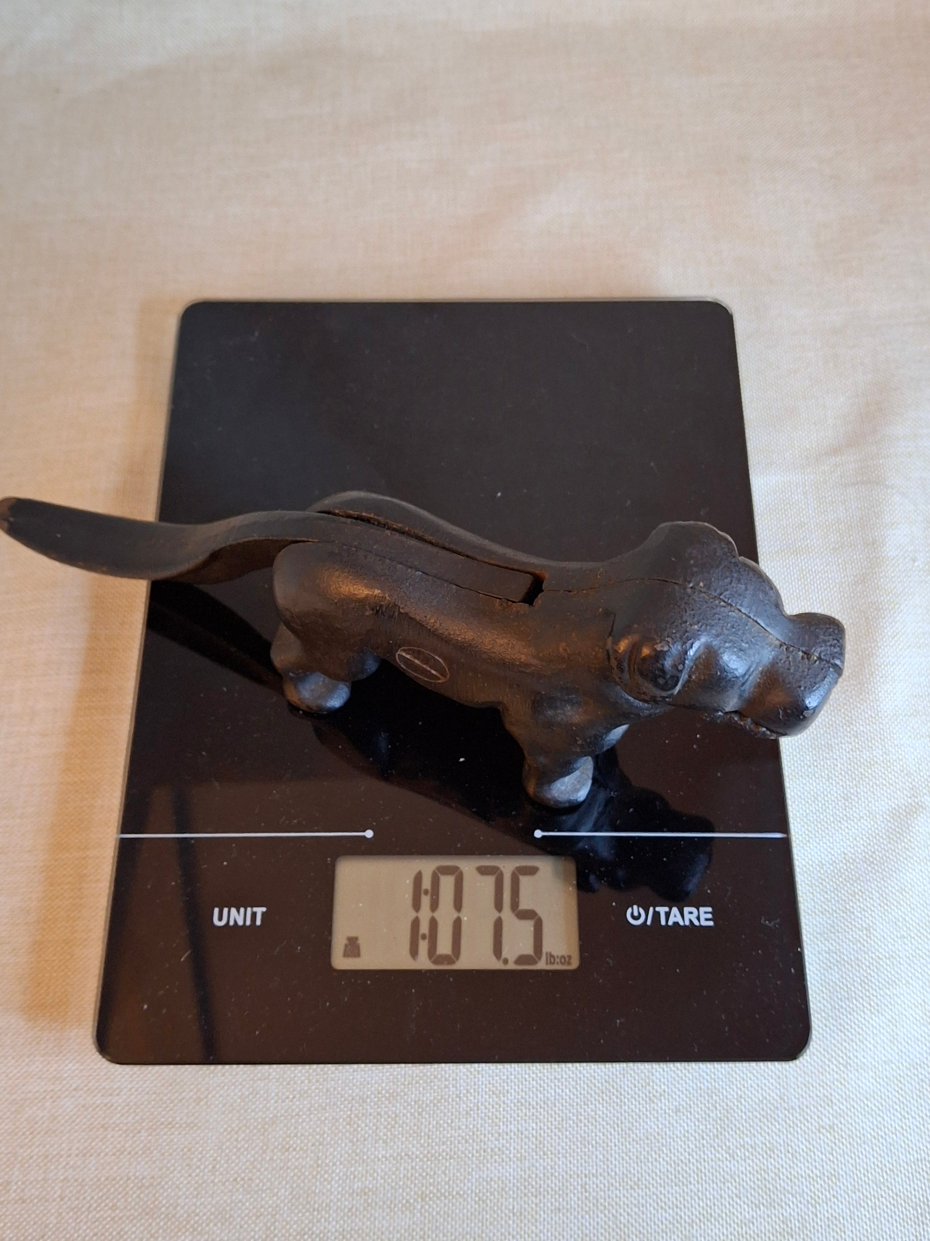 Antique Victorian Cast Iron Figural Dog Nutcracker – Original Heavyweight Mechanical Lever