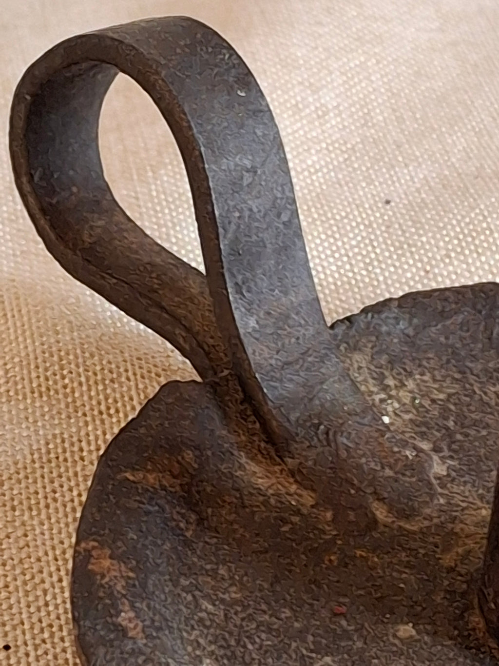 Early Hand Forged Iron Chamberstick Candle Holder Primitive Folk Art Lighting