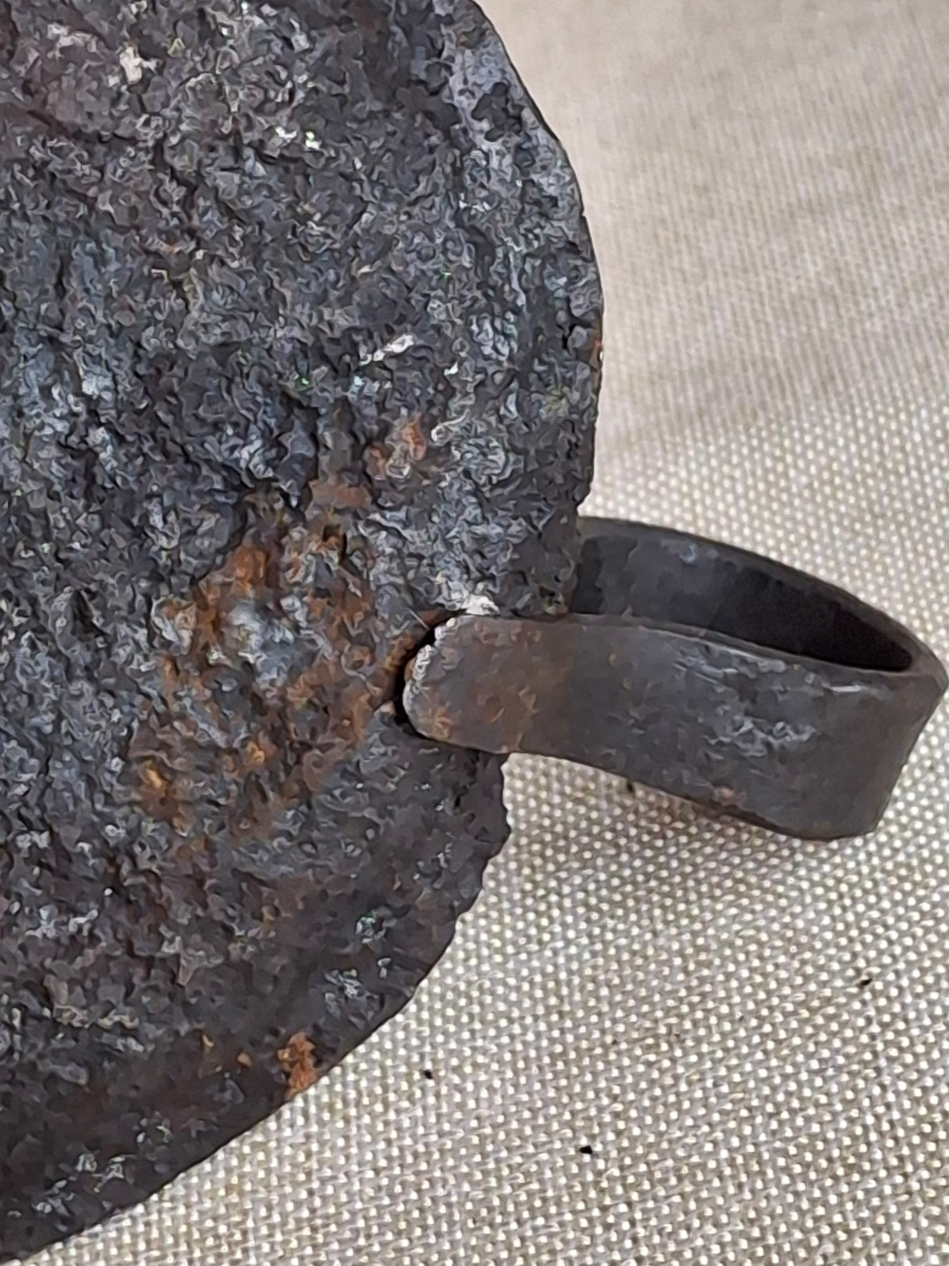 Early Hand Forged Iron Chamberstick Candle Holder Primitive Folk Art Lighting