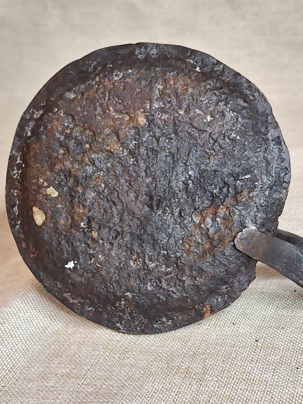 Early Hand Forged Iron Chamberstick Candle Holder Primitive Folk Art Lighting