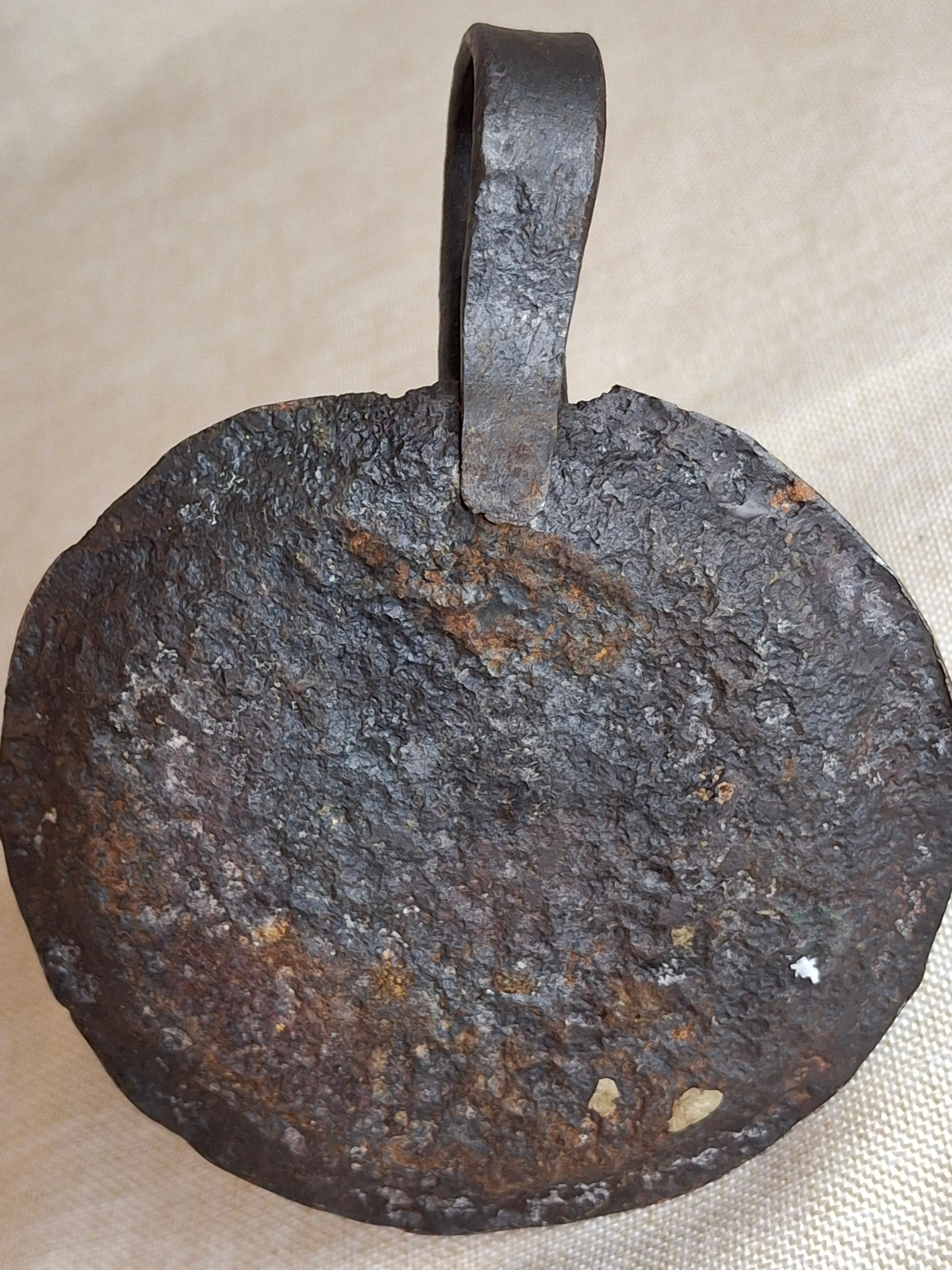 Early Hand Forged Iron Chamberstick Candle Holder Primitive Folk Art Lighting