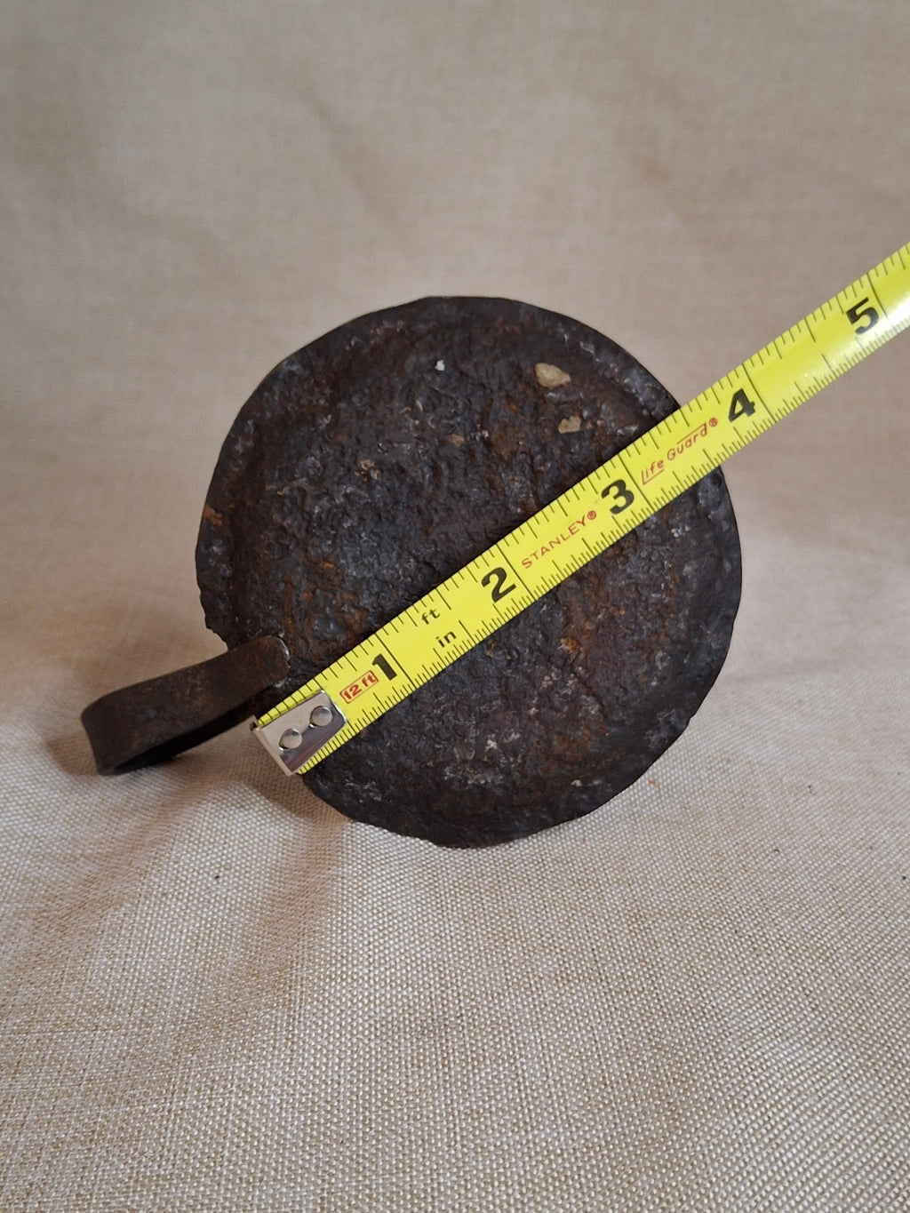 Early Hand Forged Iron Chamberstick Candle Holder Primitive Folk Art Lighting