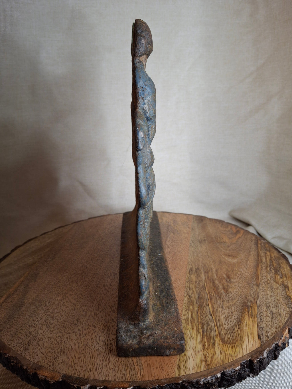 Antique Cast Iron Rebecca at the Well Doorstop Biblical Figural Original Paint