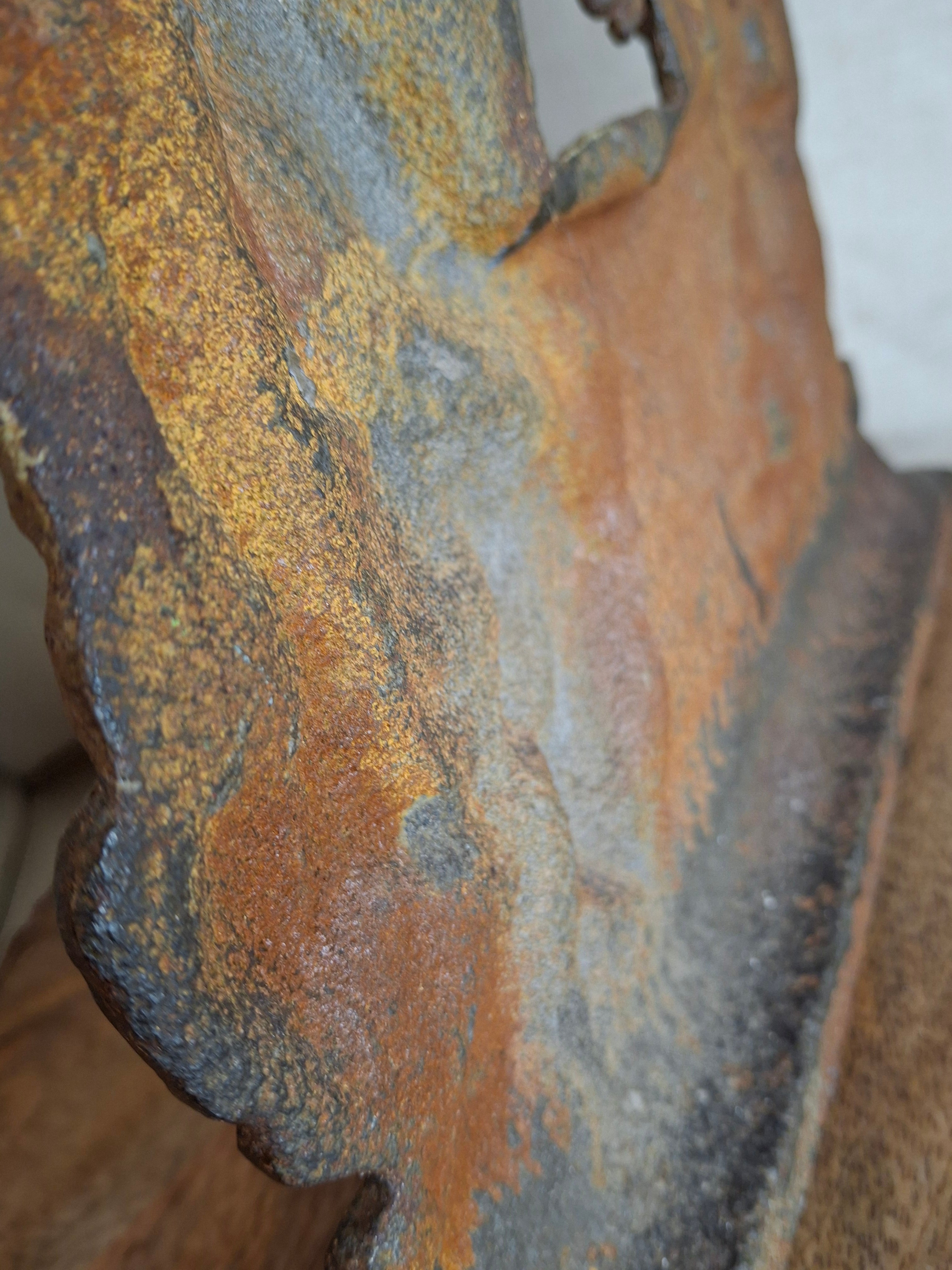 Antique Cast Iron Rebecca at the Well Doorstop Biblical Figural Original Paint