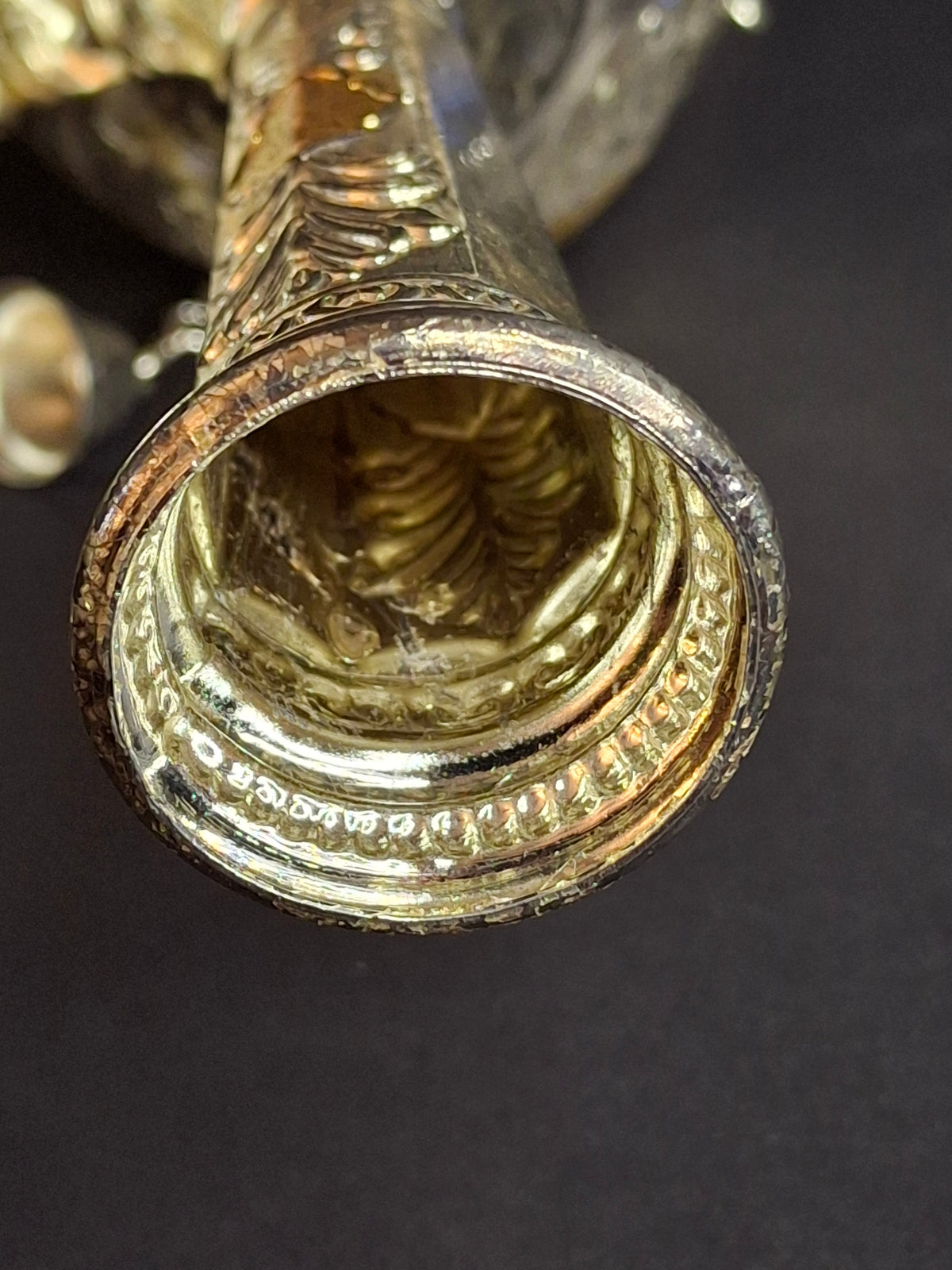 Vintage Pair Silver & Gold Plated Resin Torah Finials Rimonim Star of David Bells 12"