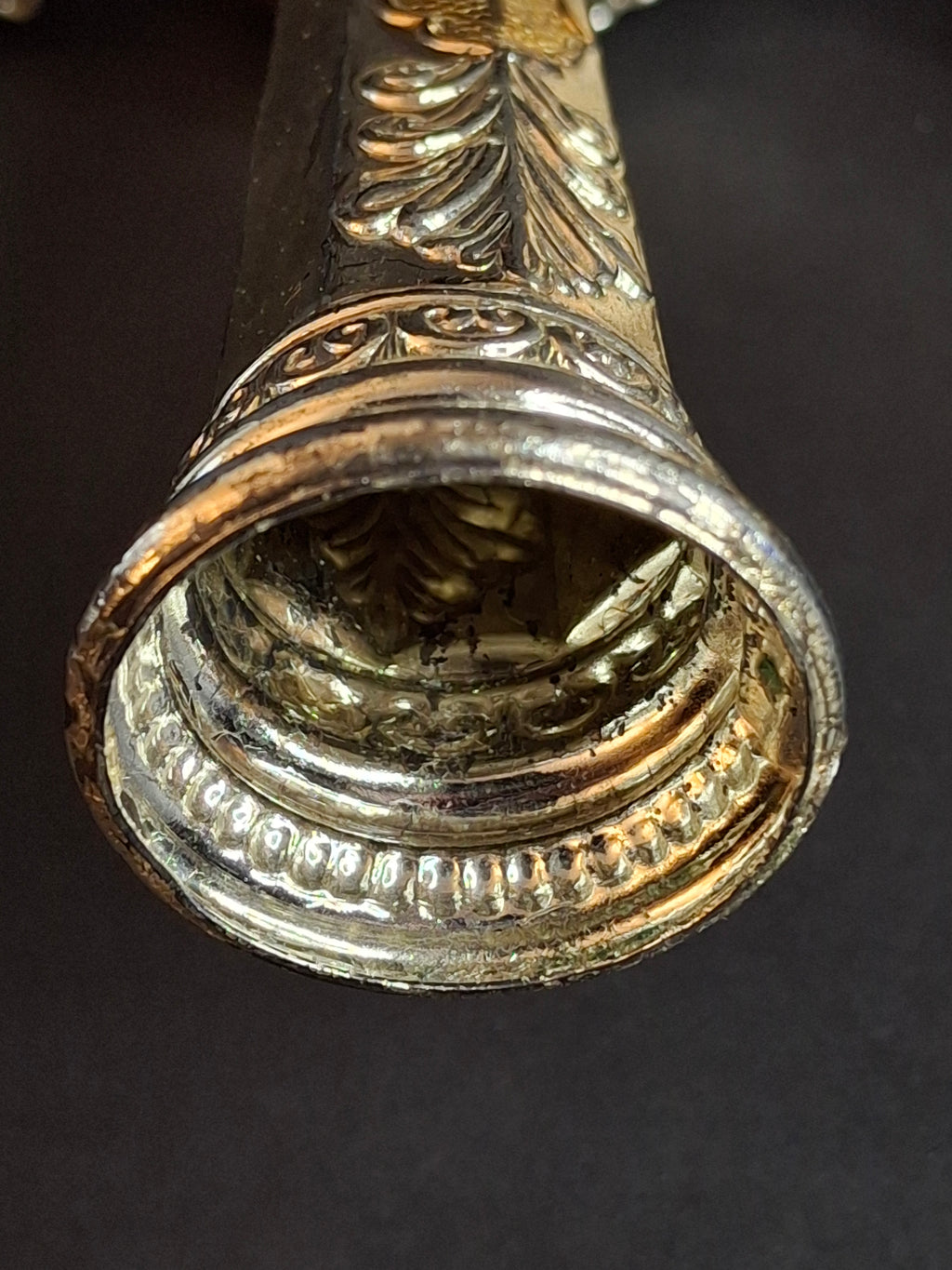 Vintage Pair Silver & Gold Plated Resin Torah Finials Rimonim Star of David Bells 12"