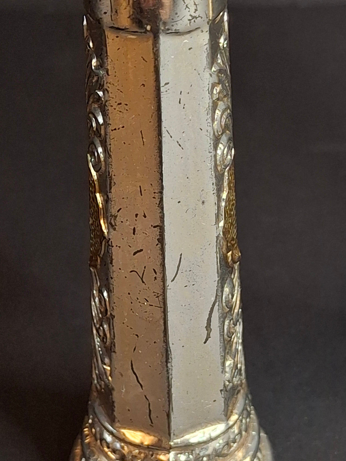Vintage Pair Silver & Gold Plated Resin Torah Finials Rimonim Star of David Bells 12"
