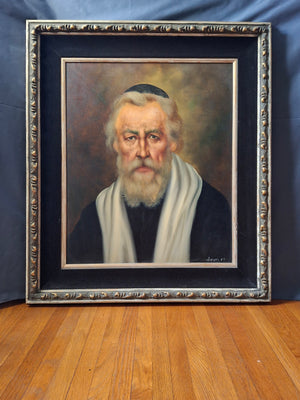 Portrait of a Rabbi, 1967 – An Original Oil on Canvas by Raphael Soyer (1899–1987)