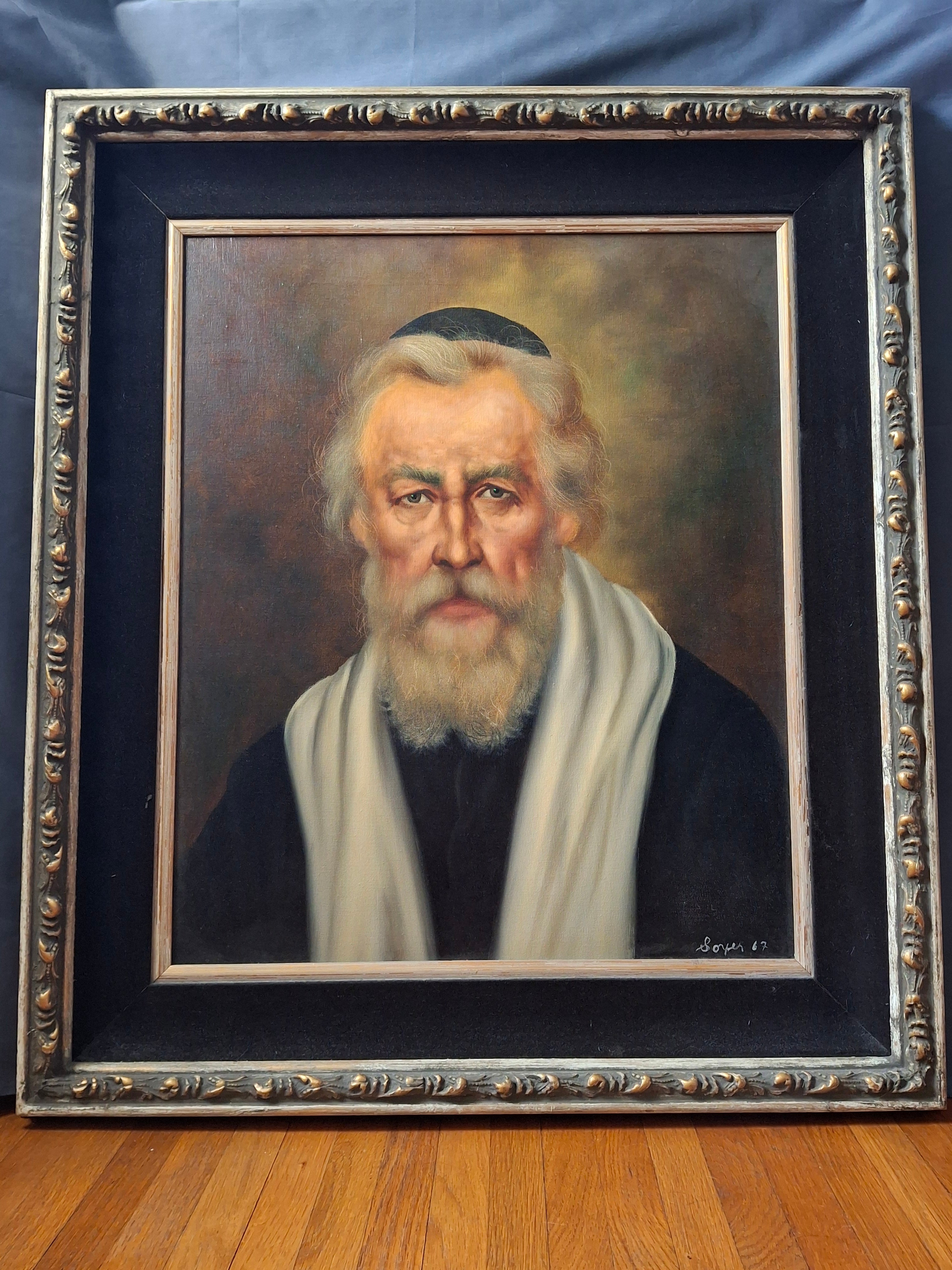 Portrait of a Rabbi, 1967 – An Original Oil on Canvas by Raphael Soyer (1899–1987)