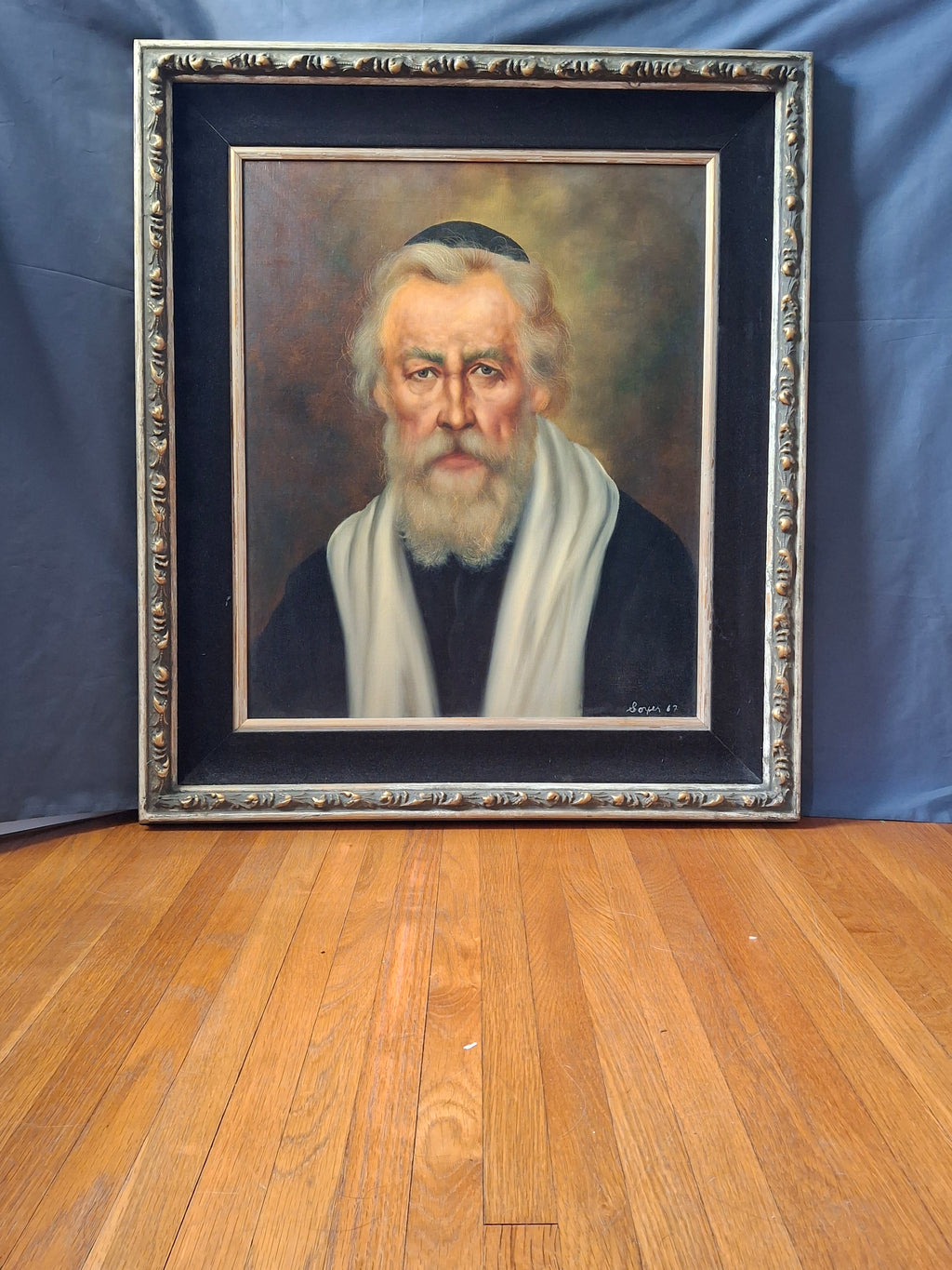 Portrait of a Rabbi, 1967 – An Original Oil on Canvas by Raphael Soyer (1899–1987)