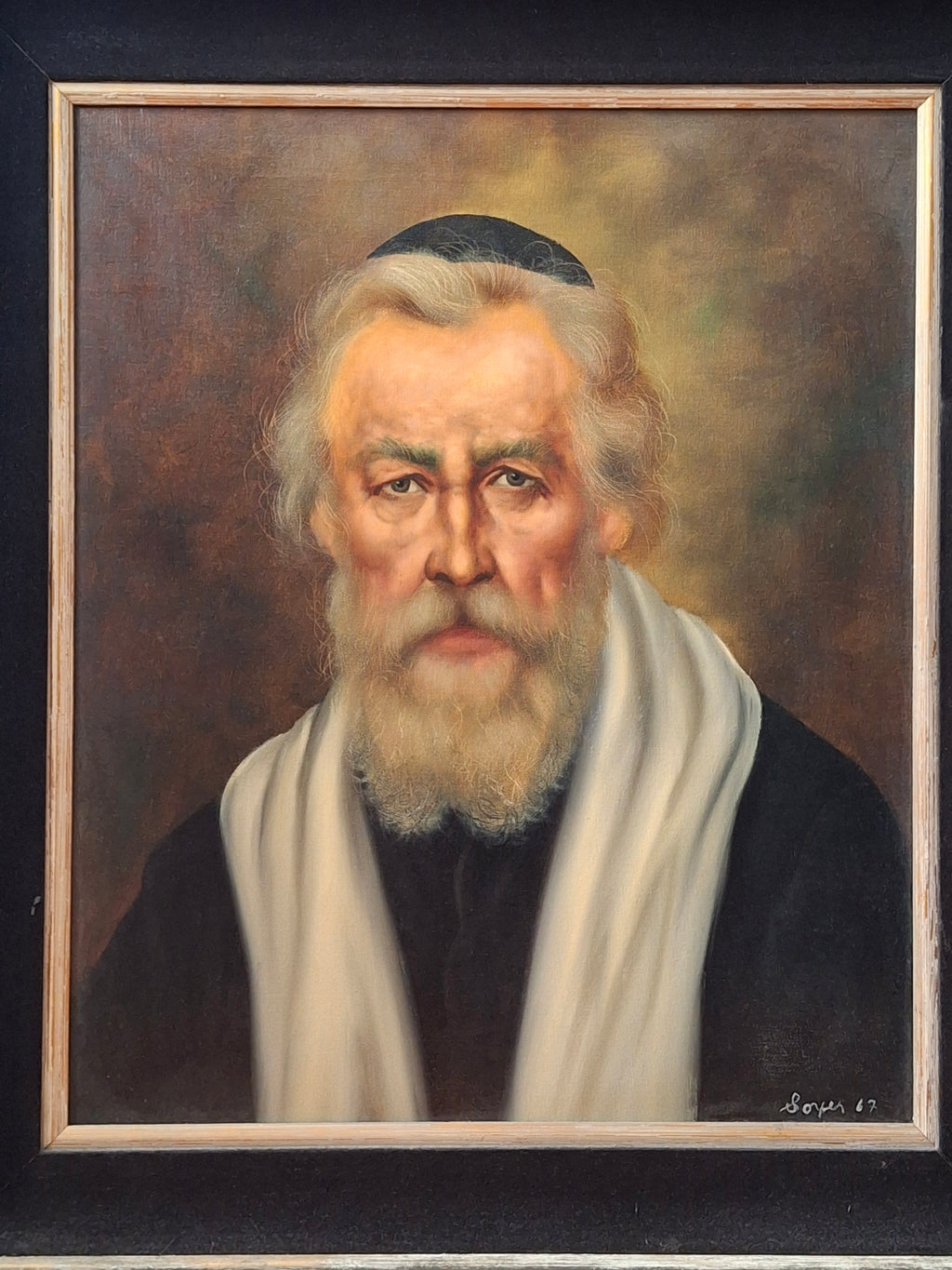 Portrait of a Rabbi, 1967 – An Original Oil on Canvas by Raphael Soyer (1899–1987)