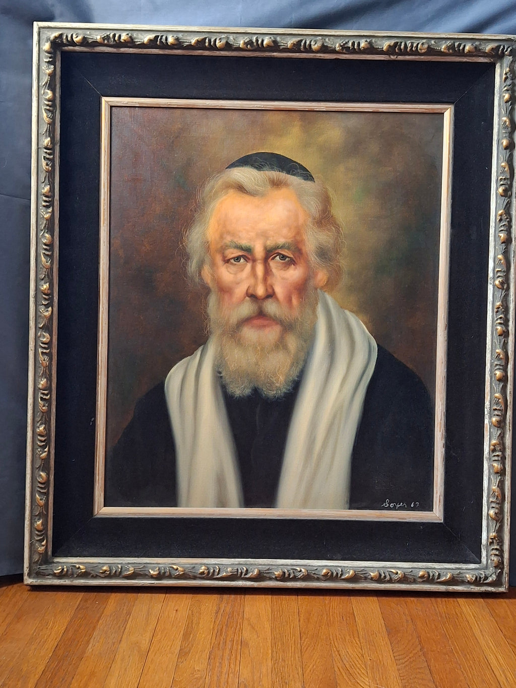 Portrait of a Rabbi, 1967 – An Original Oil on Canvas by Raphael Soyer (1899–1987)
