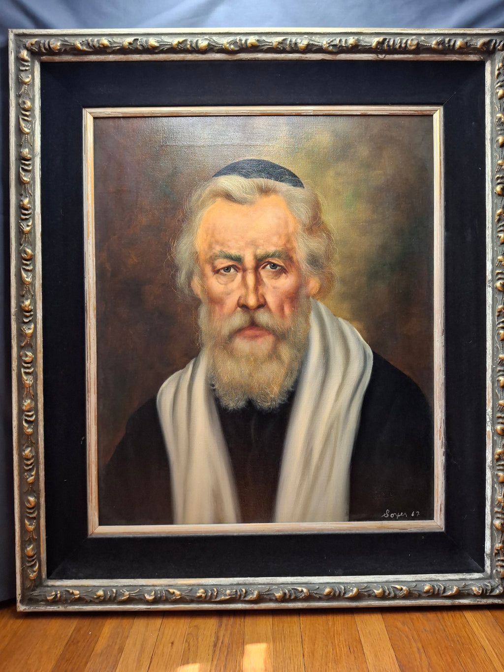 Portrait of a Rabbi, 1967 – An Original Oil on Canvas by Raphael Soyer (1899–1987)