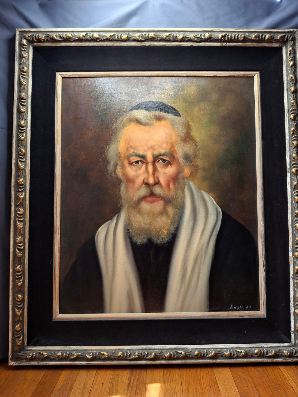 Portrait of a Rabbi, 1967 – An Original Oil on Canvas by Raphael Soyer (1899–1987)