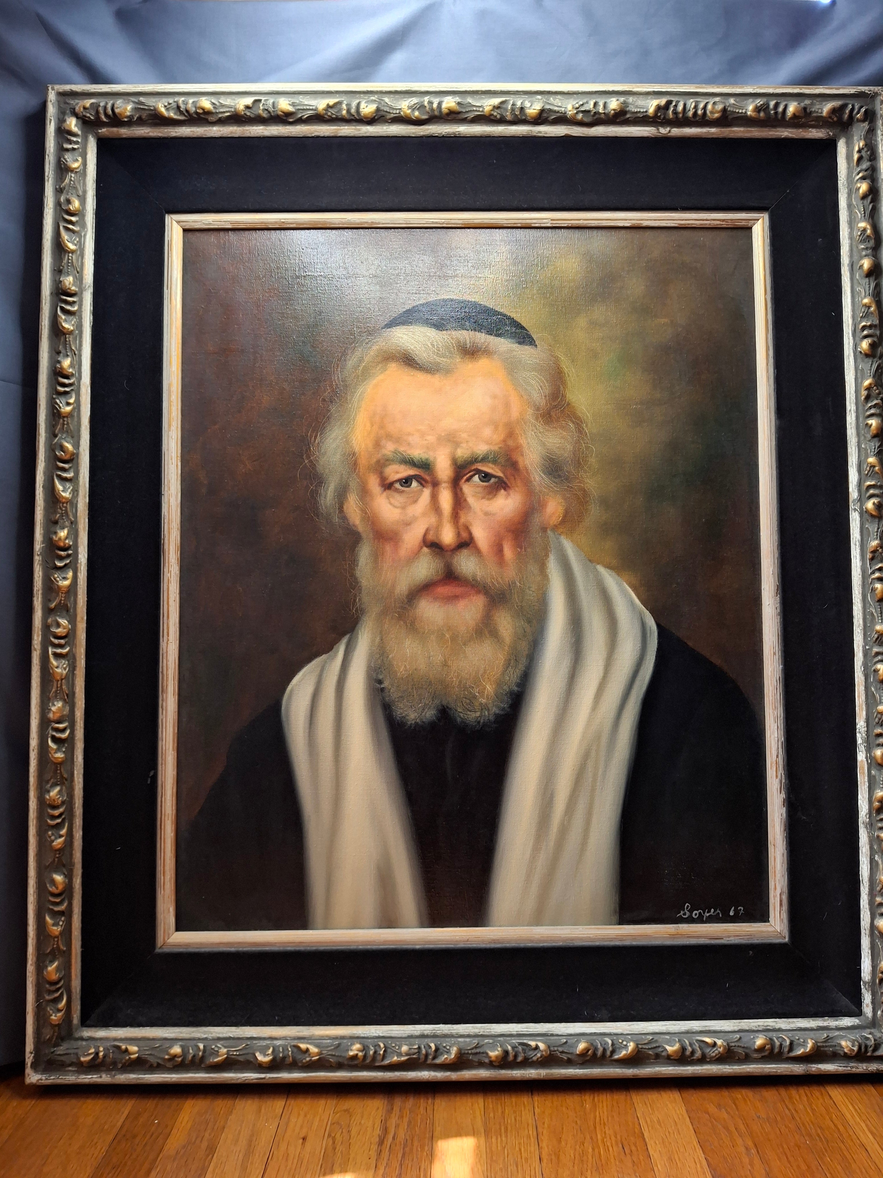 Portrait of a Rabbi, 1967 – An Original Oil on Canvas by Raphael Soyer (1899–1987)