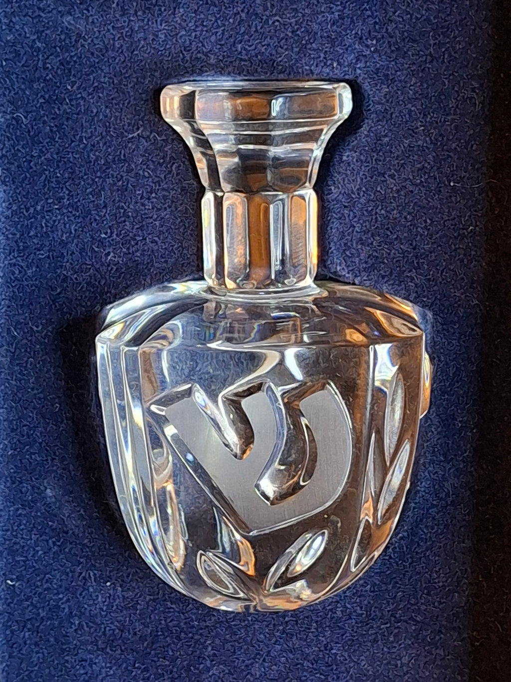Rosenthal Classic 24% Lead Crystal Dreidel Judaica 3.5" Hand Cut with Original Box Germany
