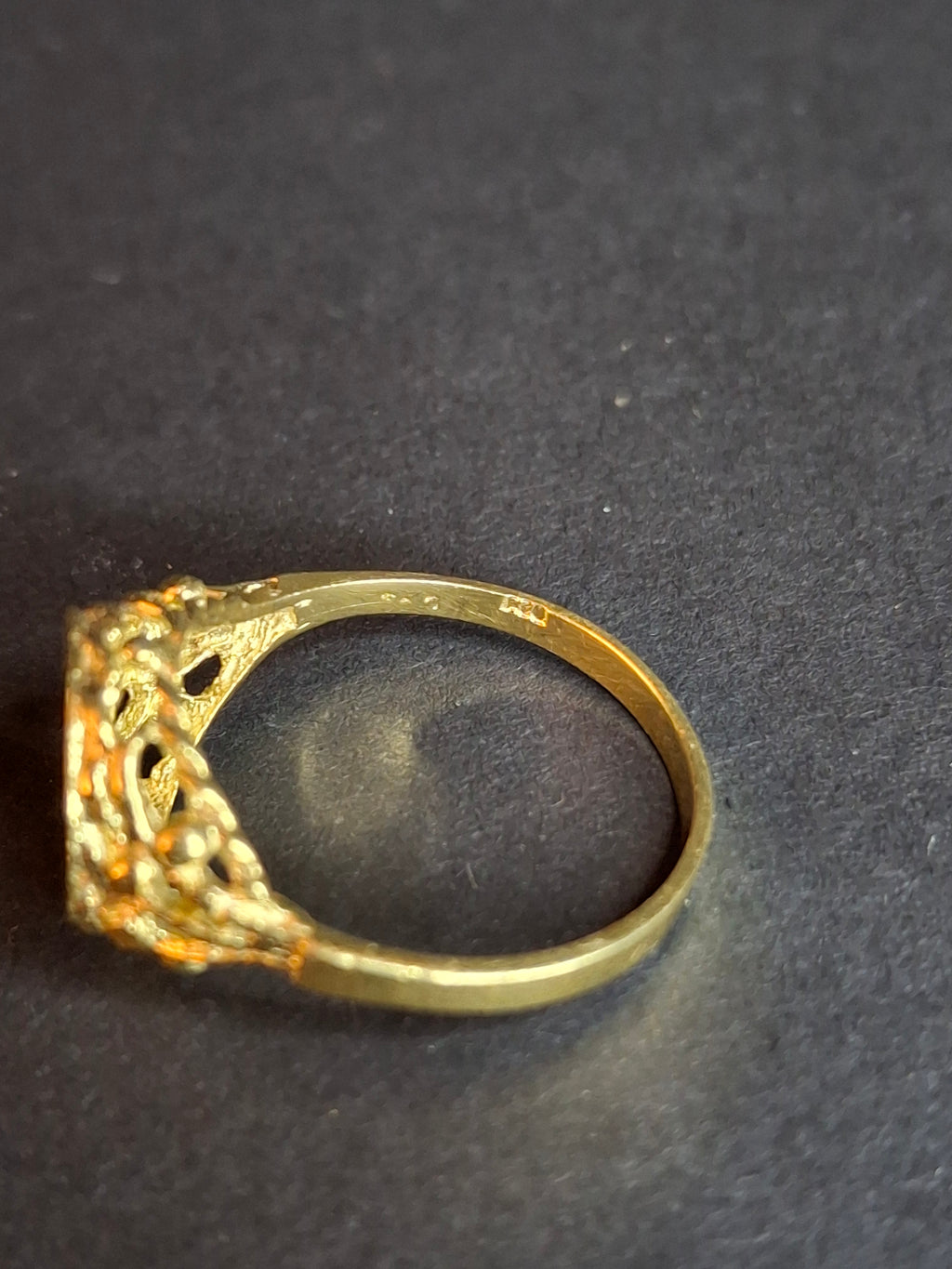 Vintage Sterling Silver 925 Gold Tone Chai Ring Size 7.5 Jewish Life Symbol Jewelry