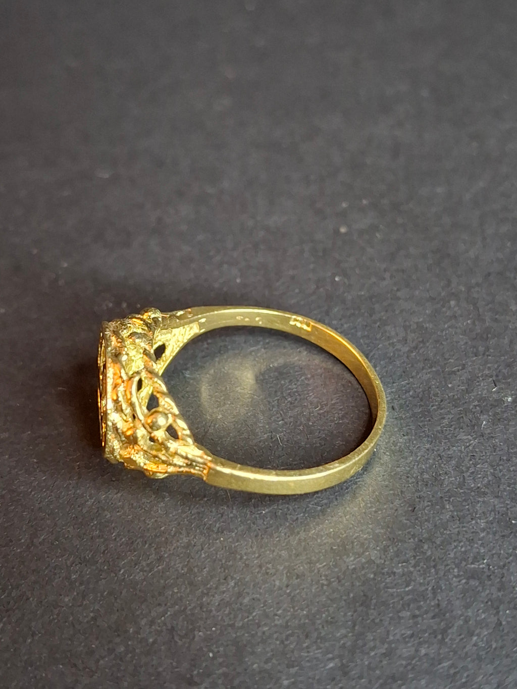 Vintage Sterling Silver 925 Gold Tone Chai Ring Size 7.5 Jewish Life Symbol Jewelry