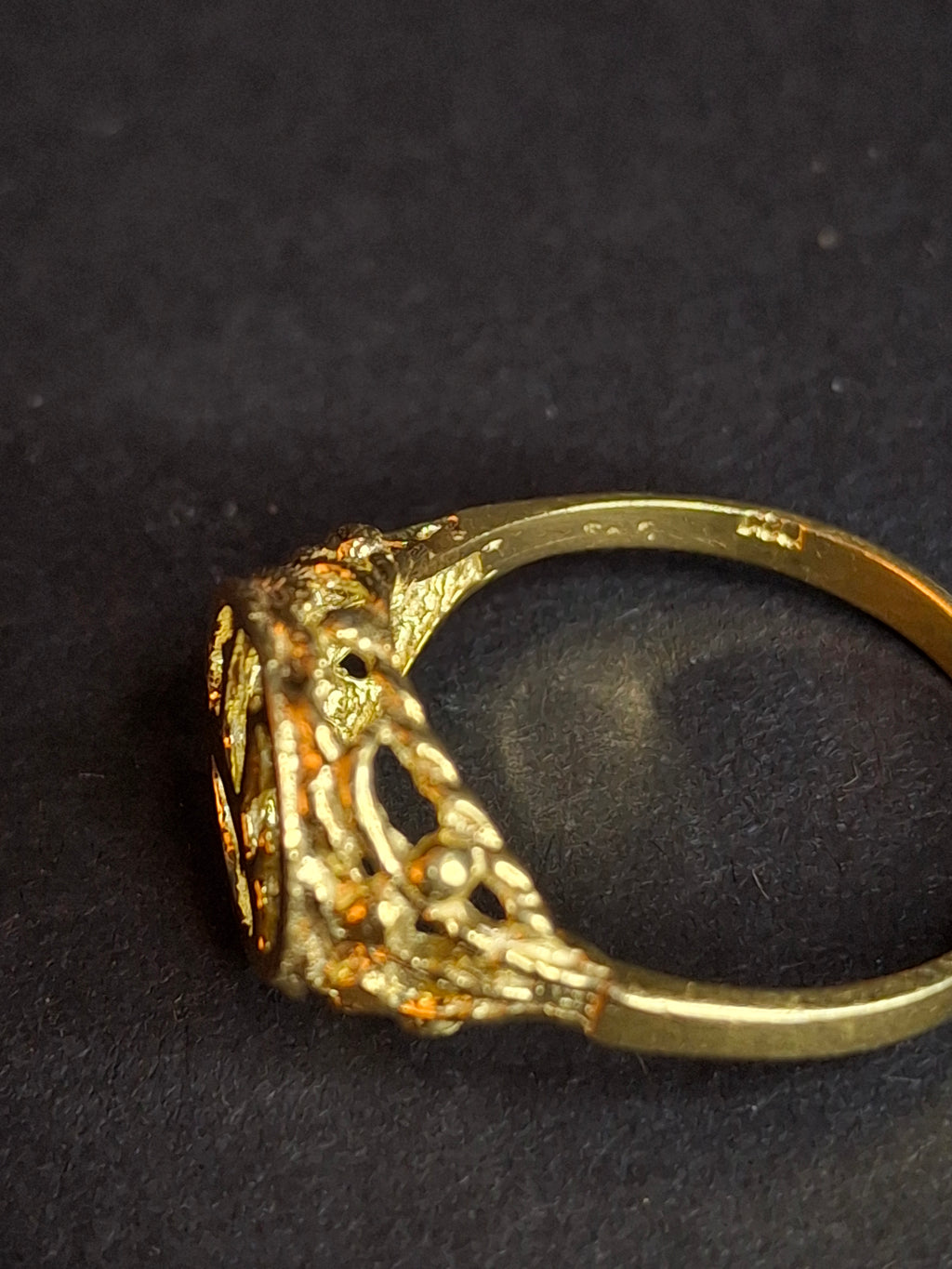 Vintage Sterling Silver 925 Gold Tone Chai Ring Size 7.5 Jewish Life Symbol Jewelry